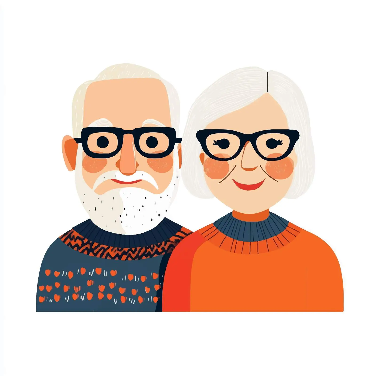 Colorful Textured Illustration of Grandparents — free download from Dotvec