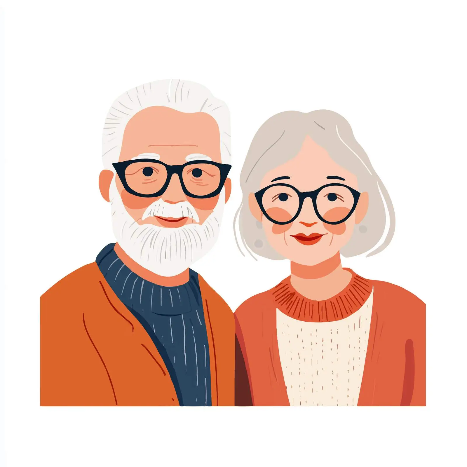 Colorful Textured Illustration of Grandparents Portrait — free download from Dotvec