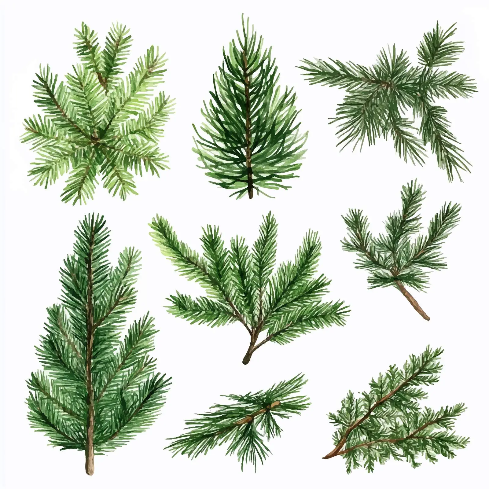 Collection of Green Nature Vector Elements — free download from Dotvec