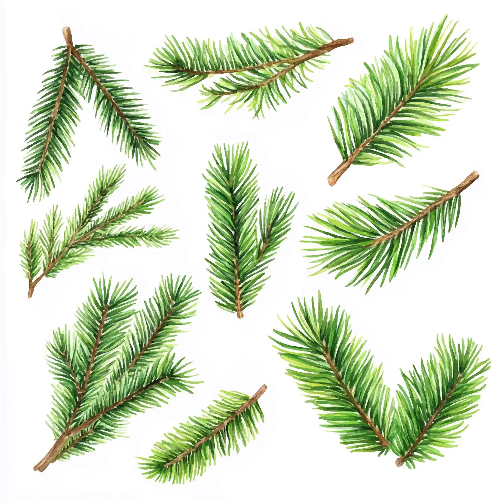 Green Natural Forest Vector Design Elements Collection — free download from Dotvec