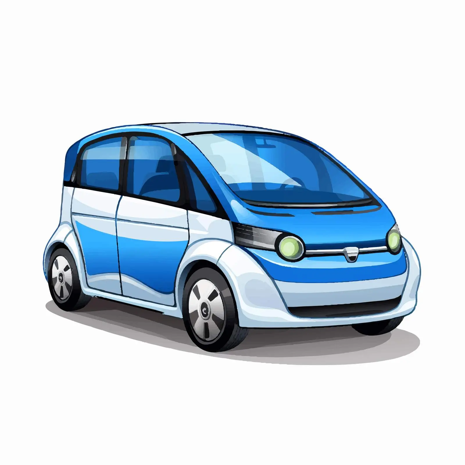 Blue and White Electric Car Vector Graphic – free blue car image from Dotvec
