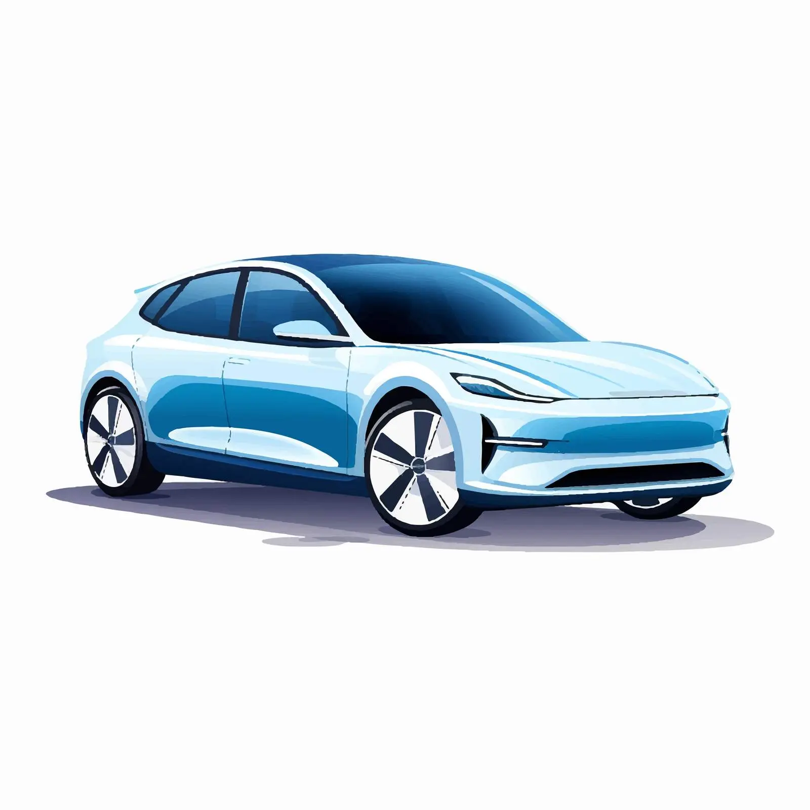 Blue and White Electric Car Vector Graphic — free download from Dotvec