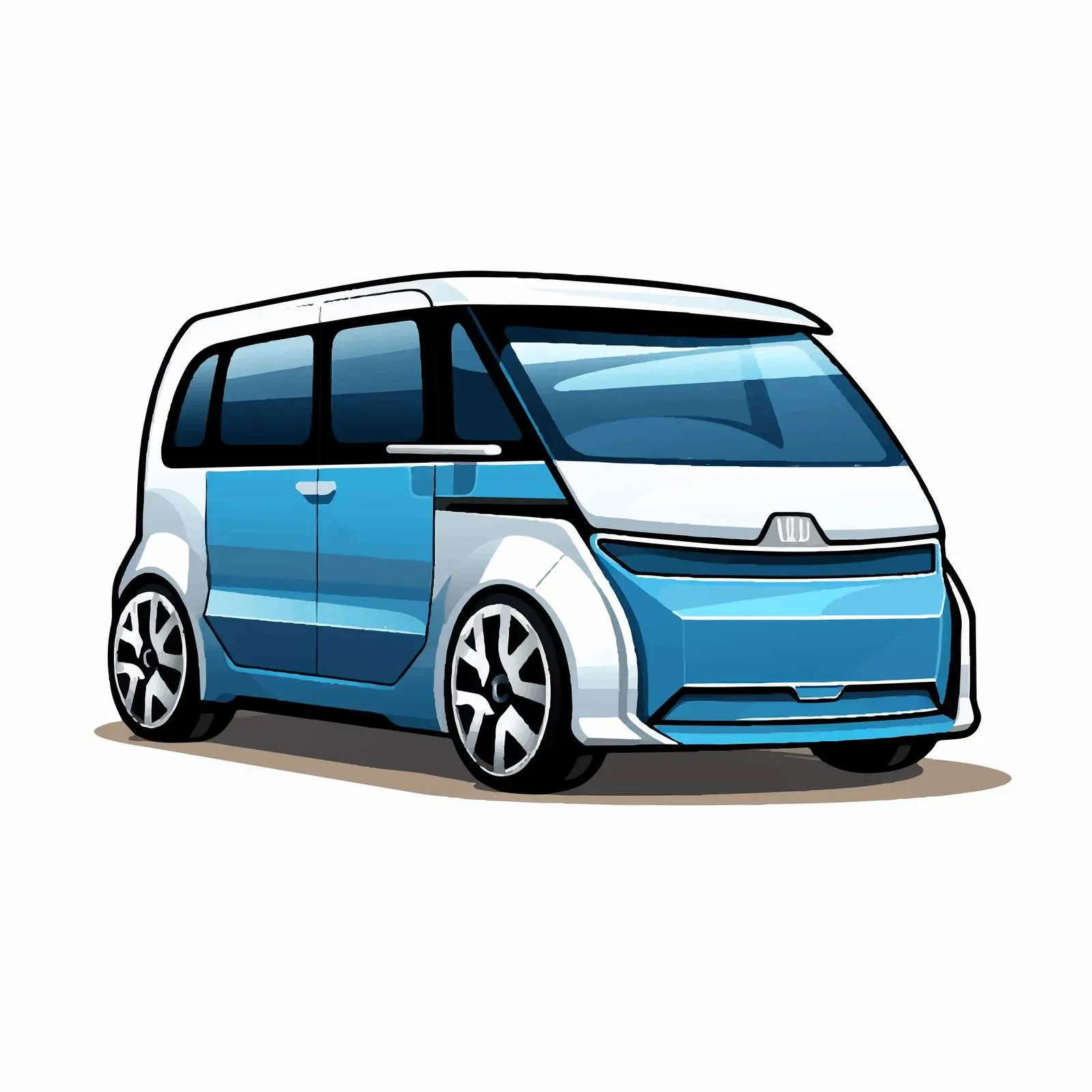 Blue and White Electric Car Vector Graphic — free download from Dotvec