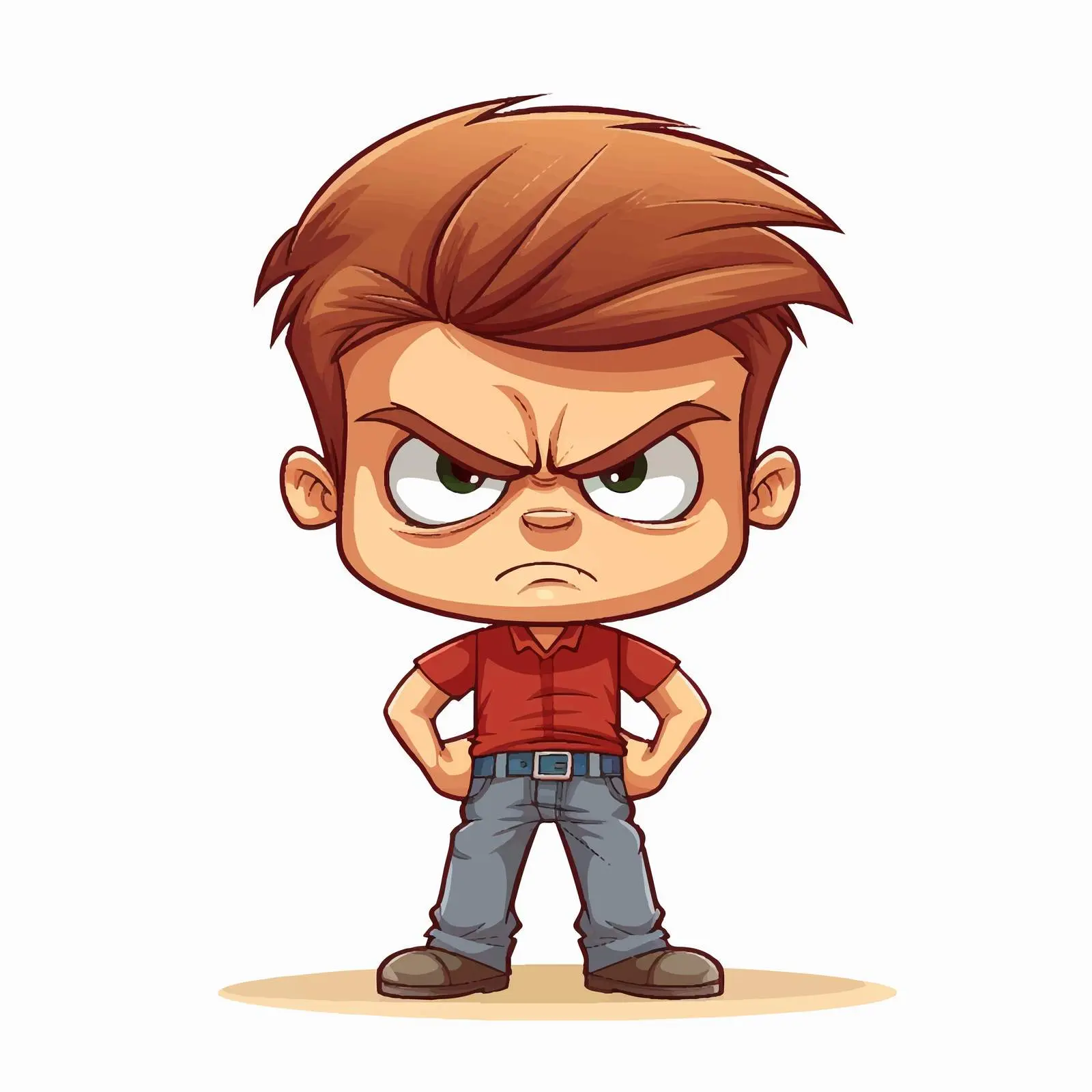 Angry Cartoon Boy Vector Graphic – free playful boy image from Dotvec