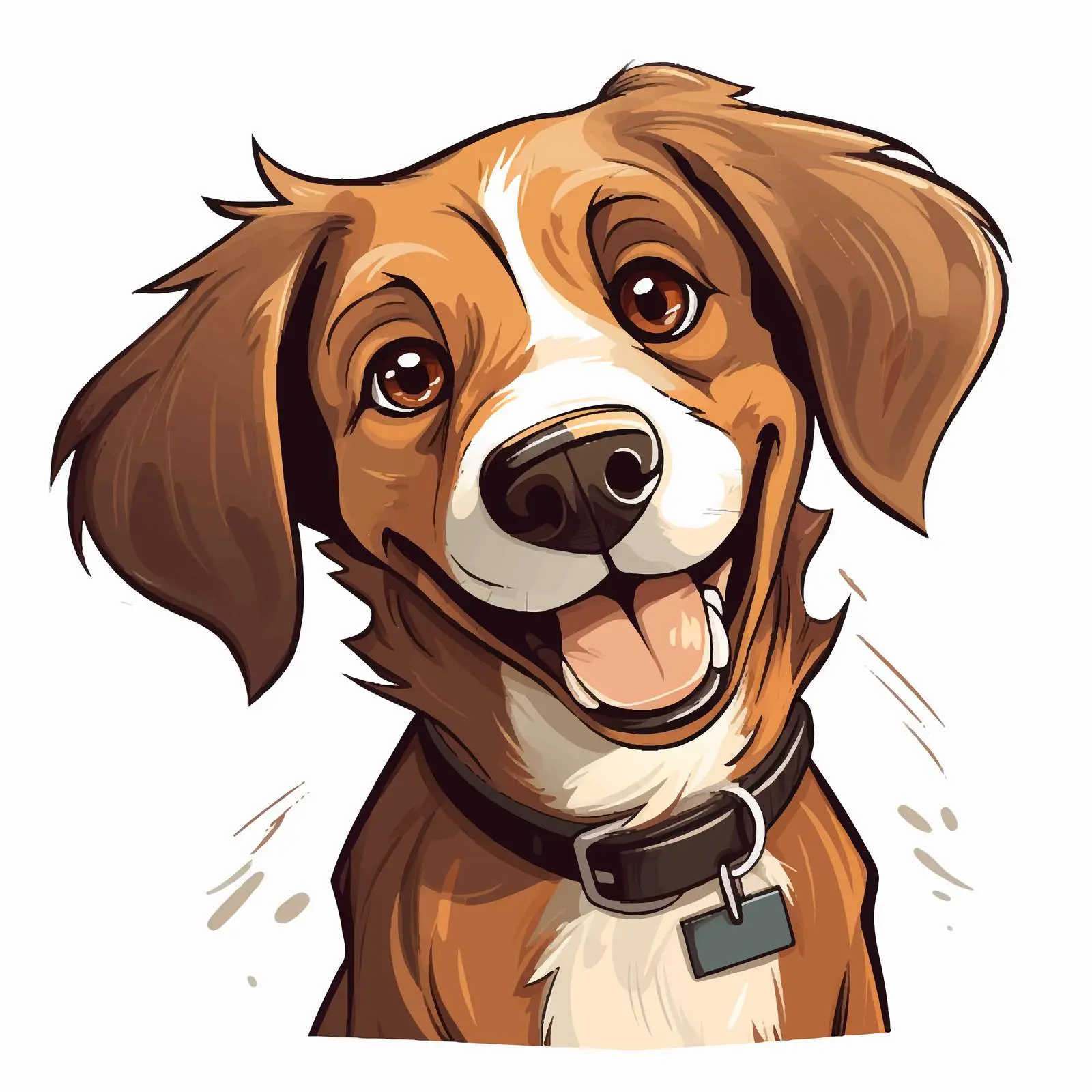 Cheerful Brown Dog Face Vector Graphic – free dog emoji image from Dotvec