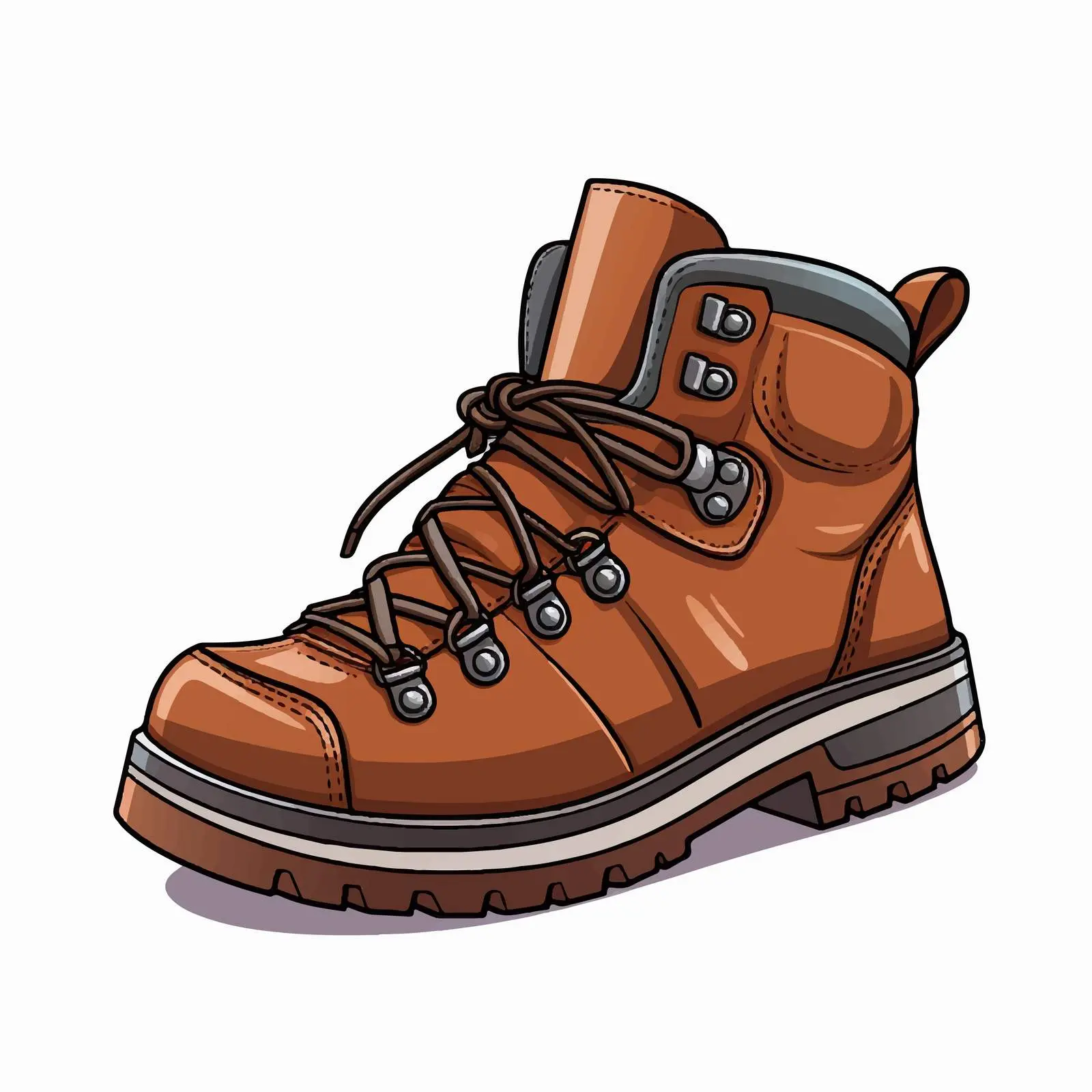 Detailed Sturdy Hiking Boot Vector Graphic — free download from Dotvec
