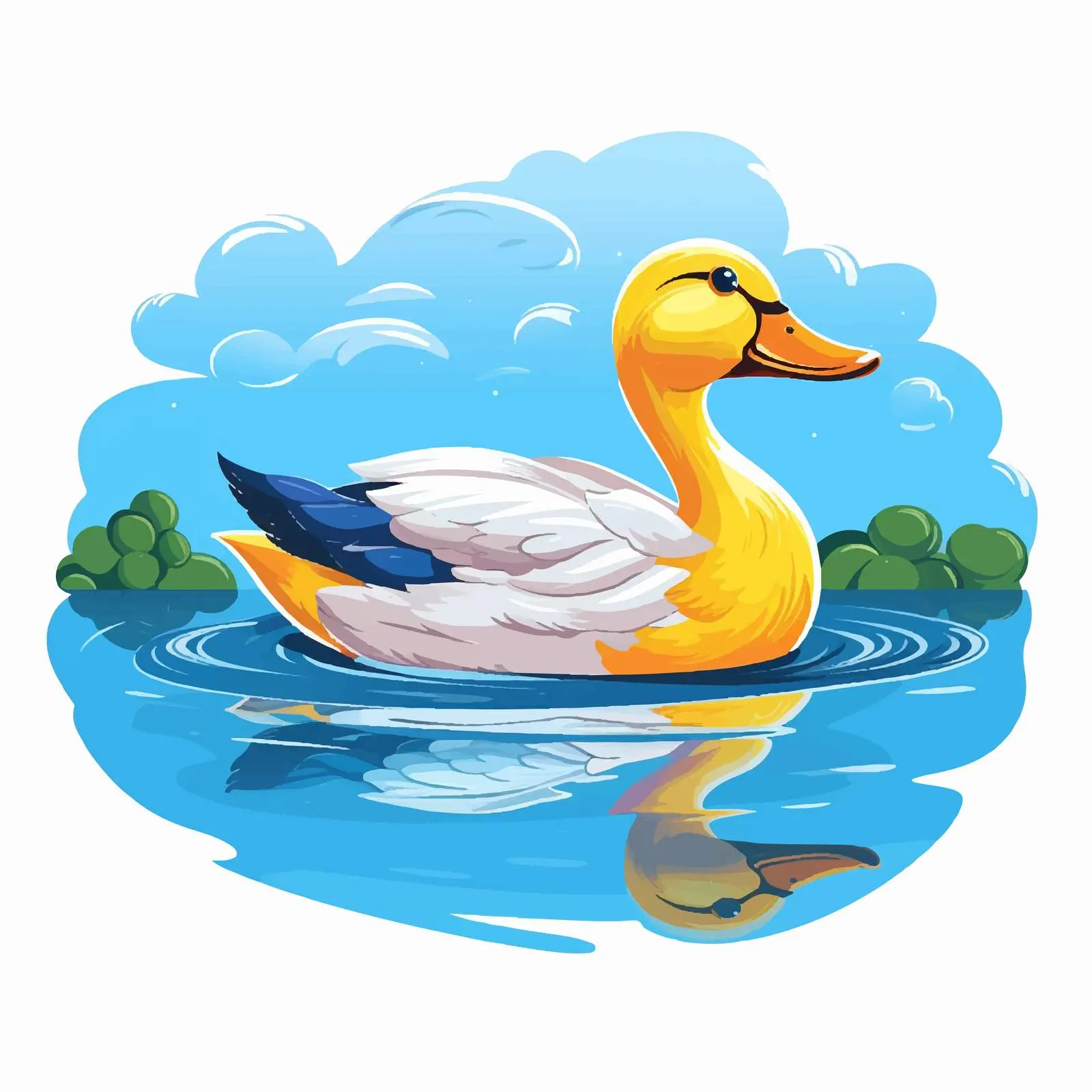 Duck Floating Peacefully - Vector Graphic — free download from Dotvec