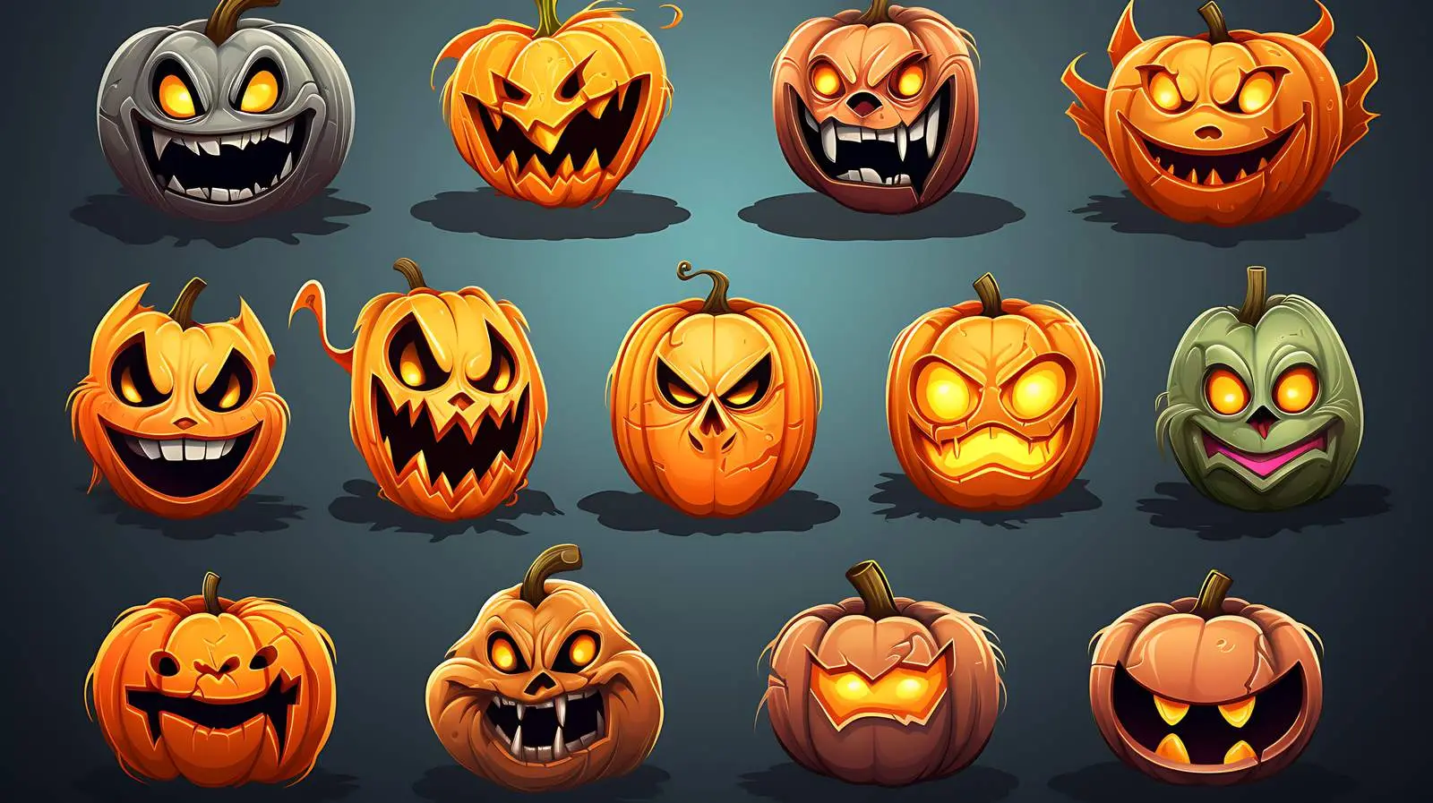 Halloween Pumpkin Icon Set Vector Illustration — free download from Dotvec