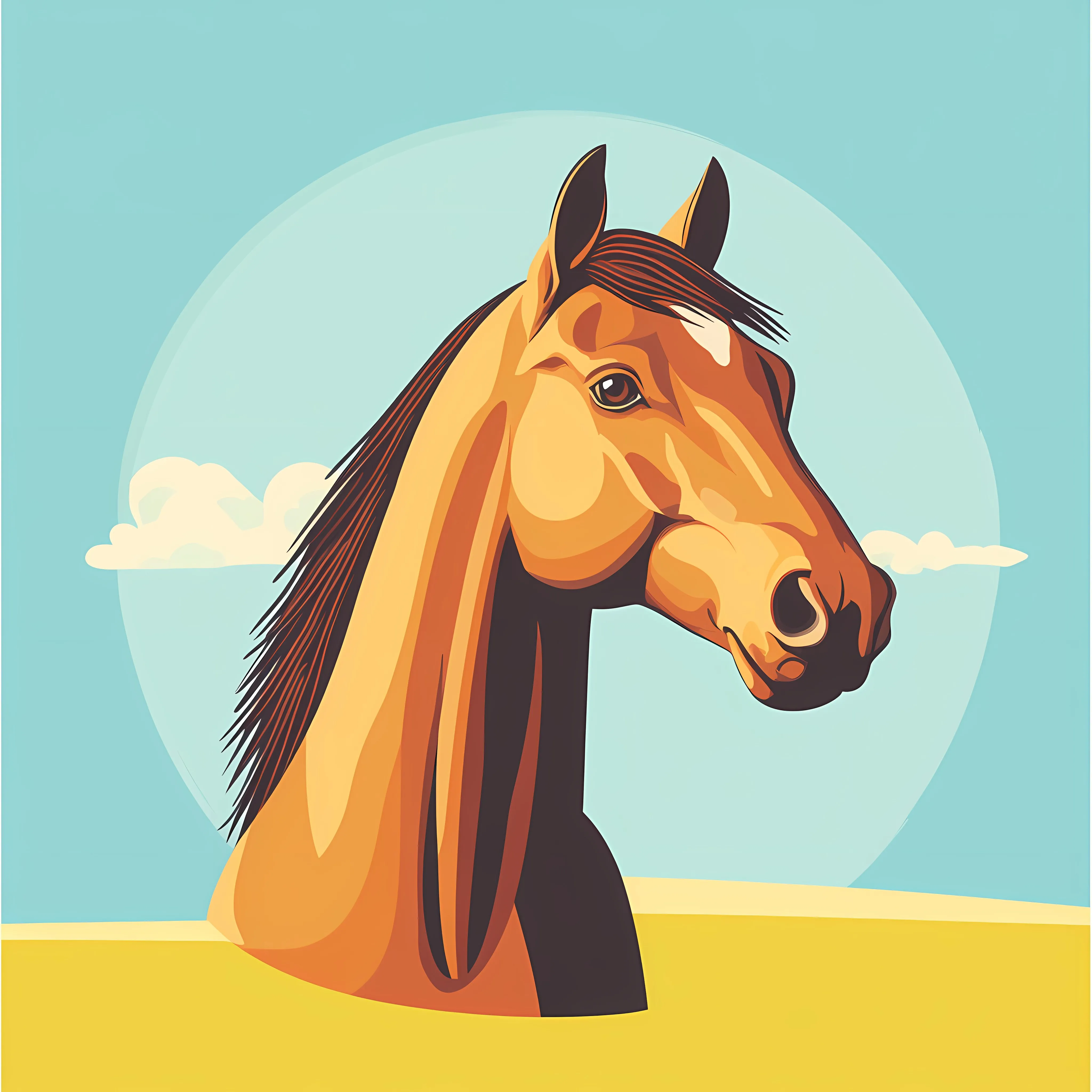 Flat Vector Illustration of a Horse — free download from Dotvec