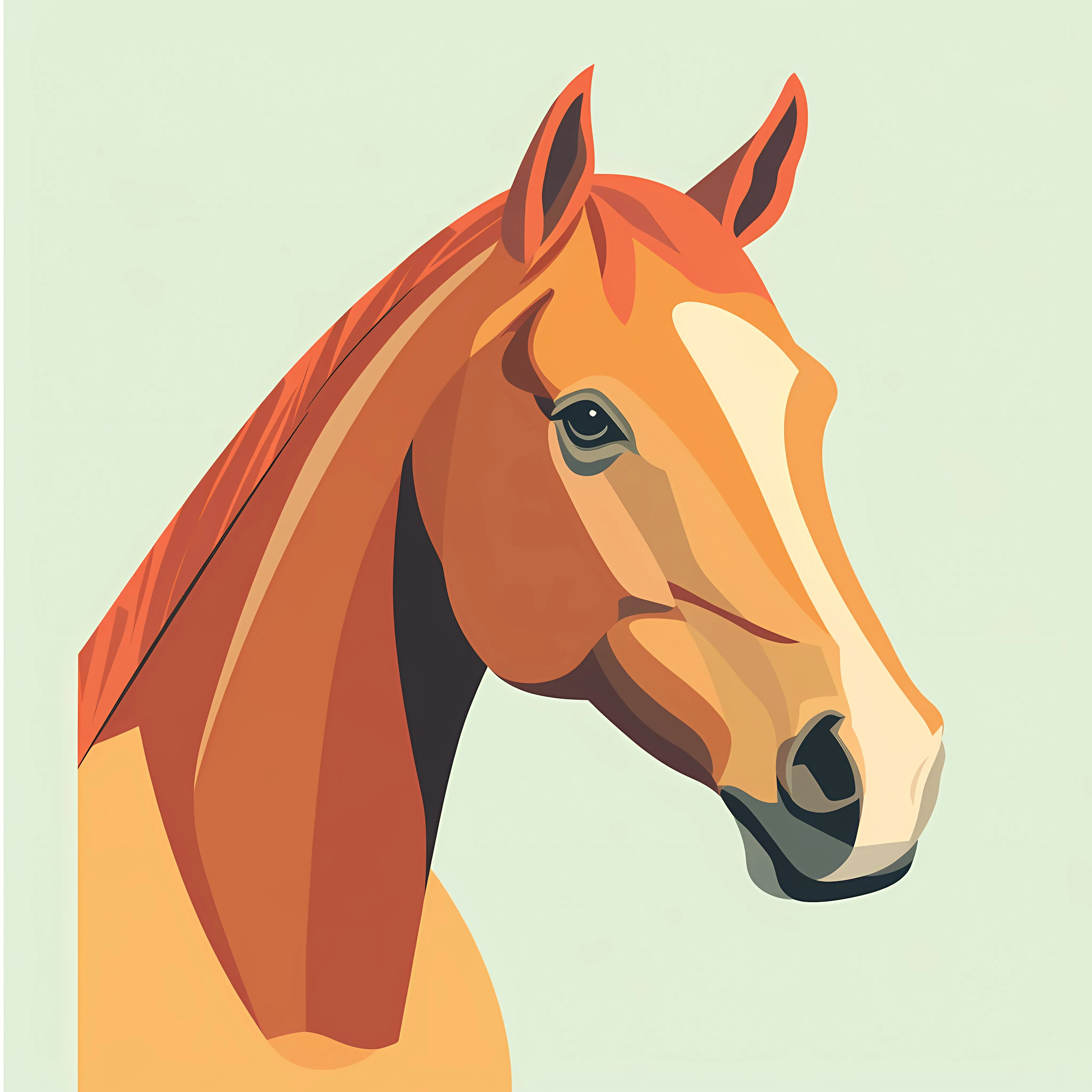 Flat Vector Horse Illustration for Graphic Design — free download from Dotvec