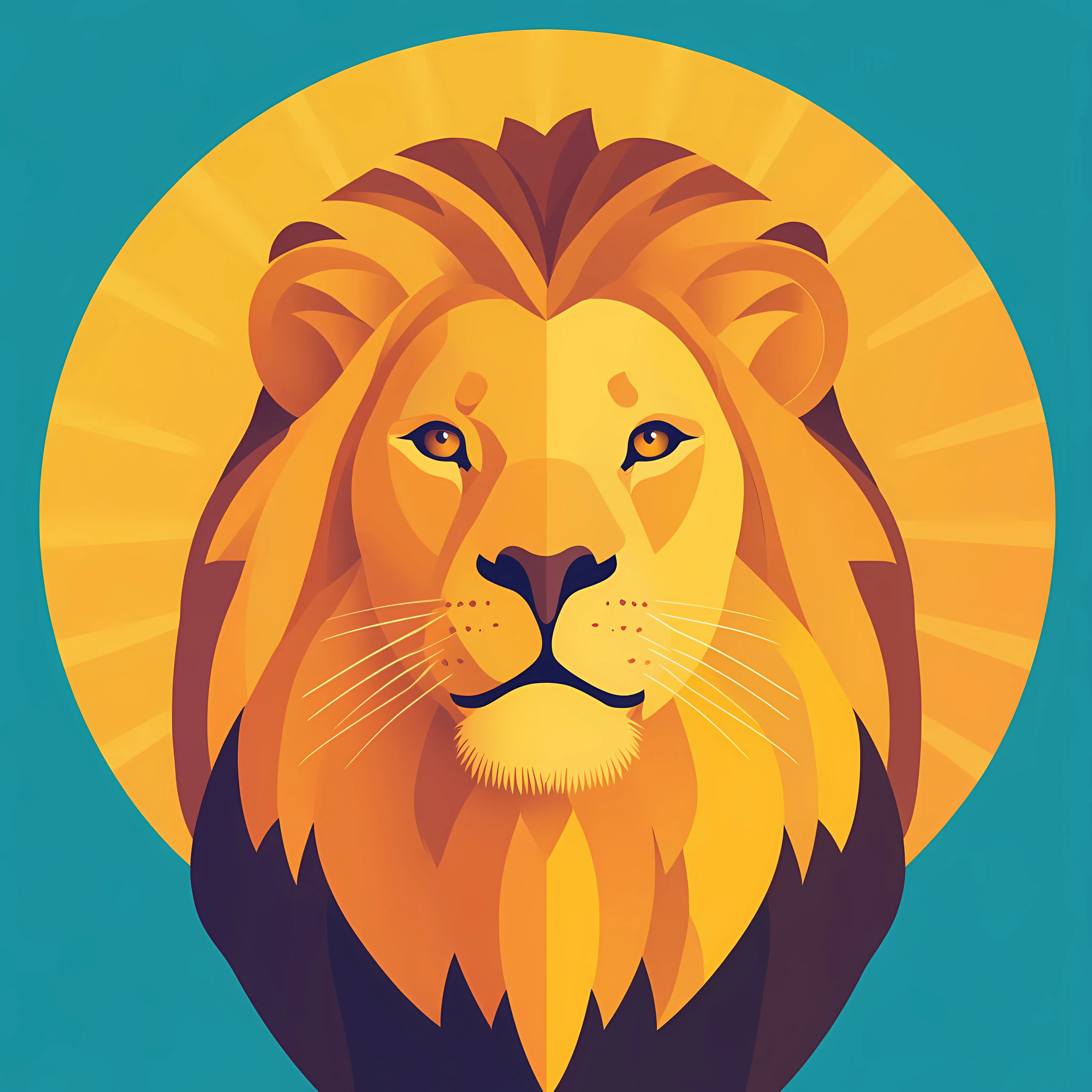 Flat Vector Illustration of a Lion — free download from Dotvec