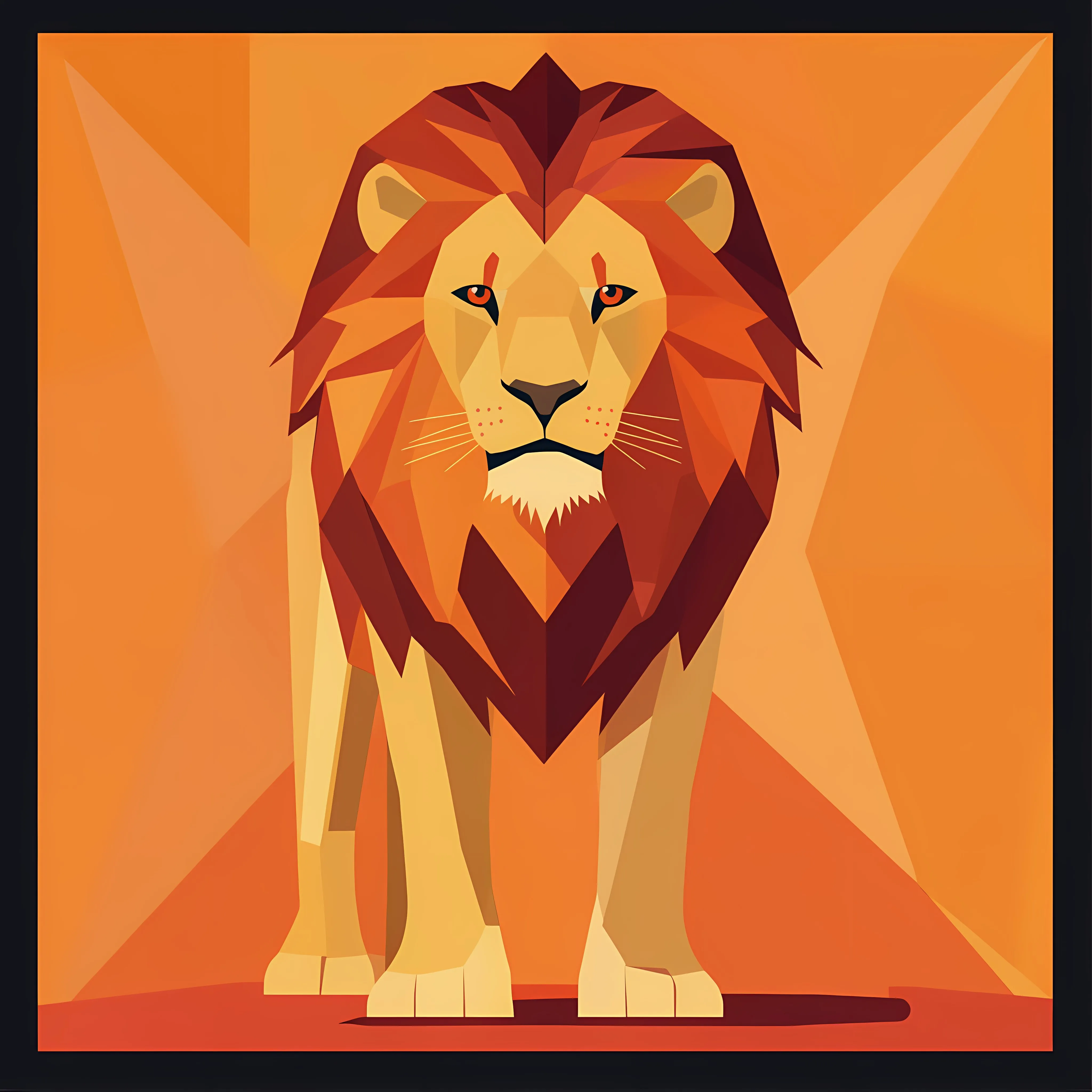 Flat Vector Illustration of a Lion Feline — free download from Dotvec