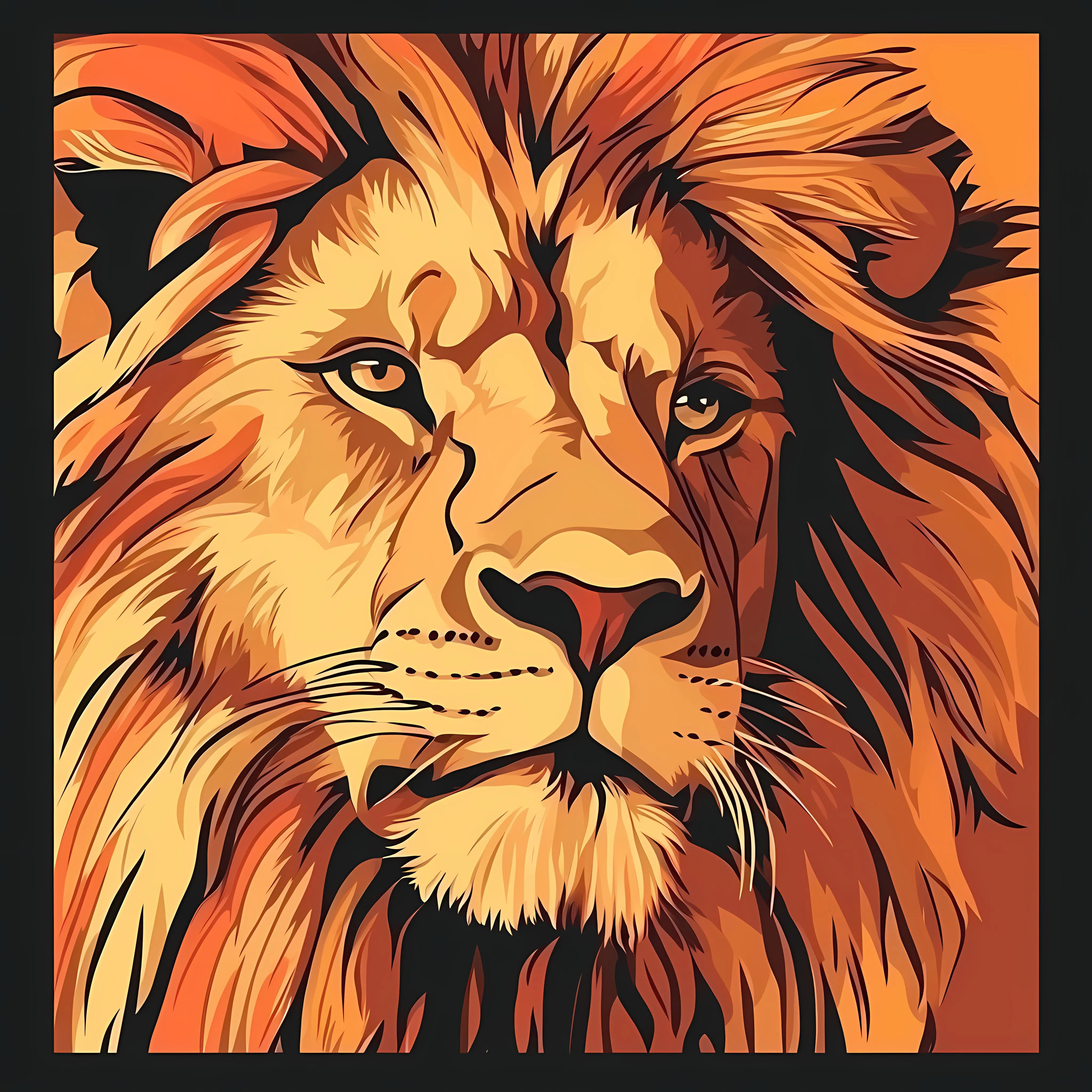 Flat Vector Illustration of a Lion — free download from Dotvec