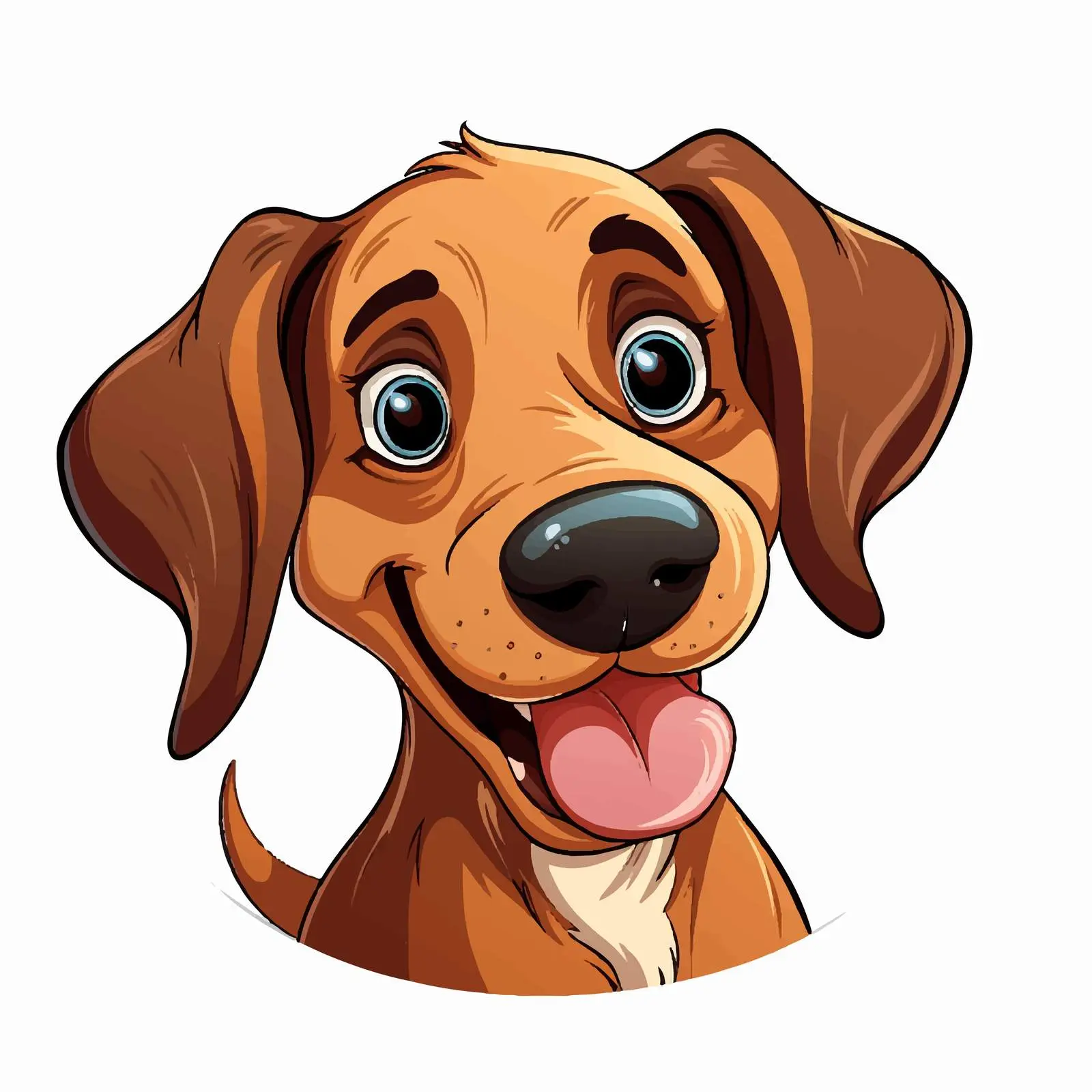 Cartoon Dog's Face Vector Illustration — free download from Dotvec