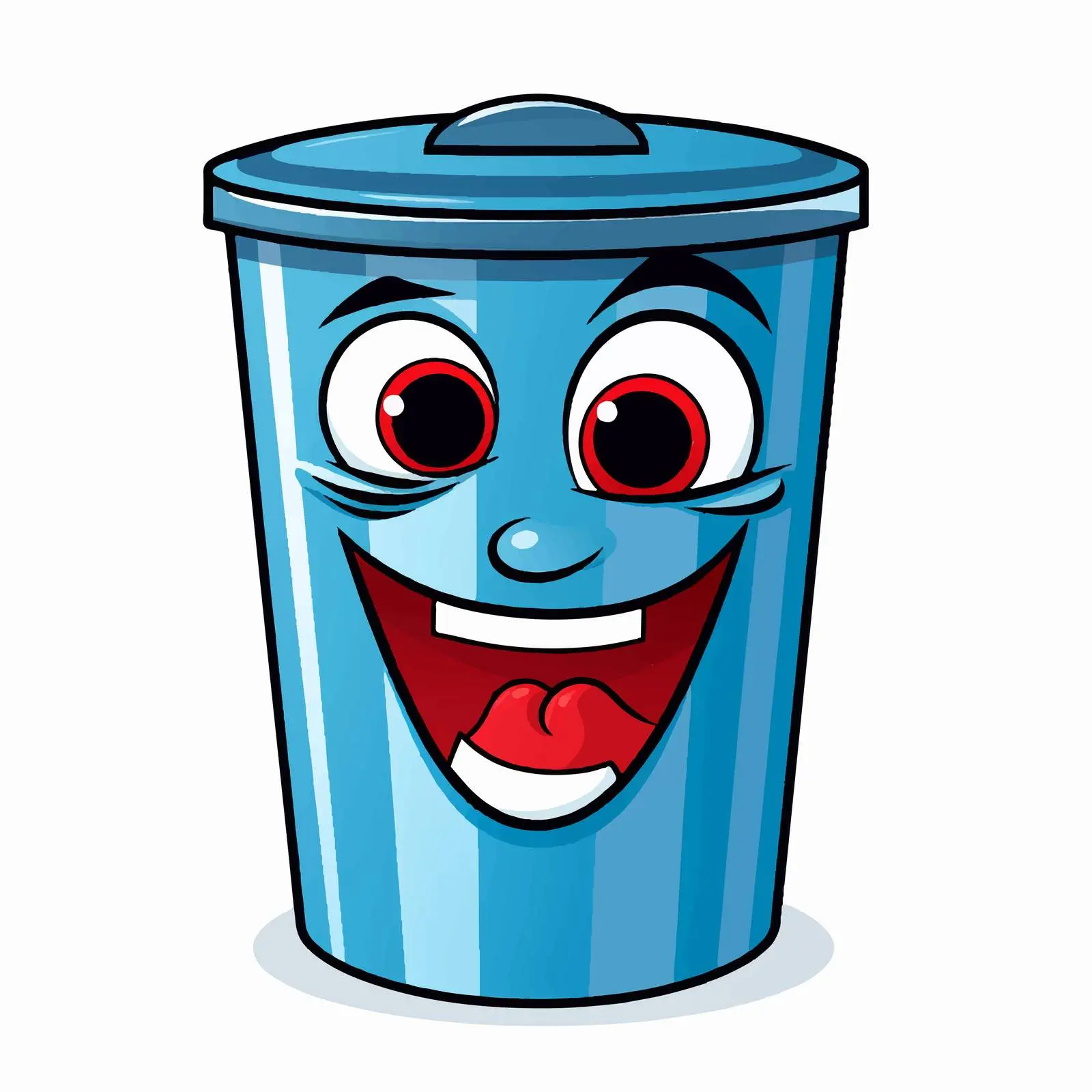 Cheerful Trash Bin Vector Illustration – free vector art for kids image from Dotvec