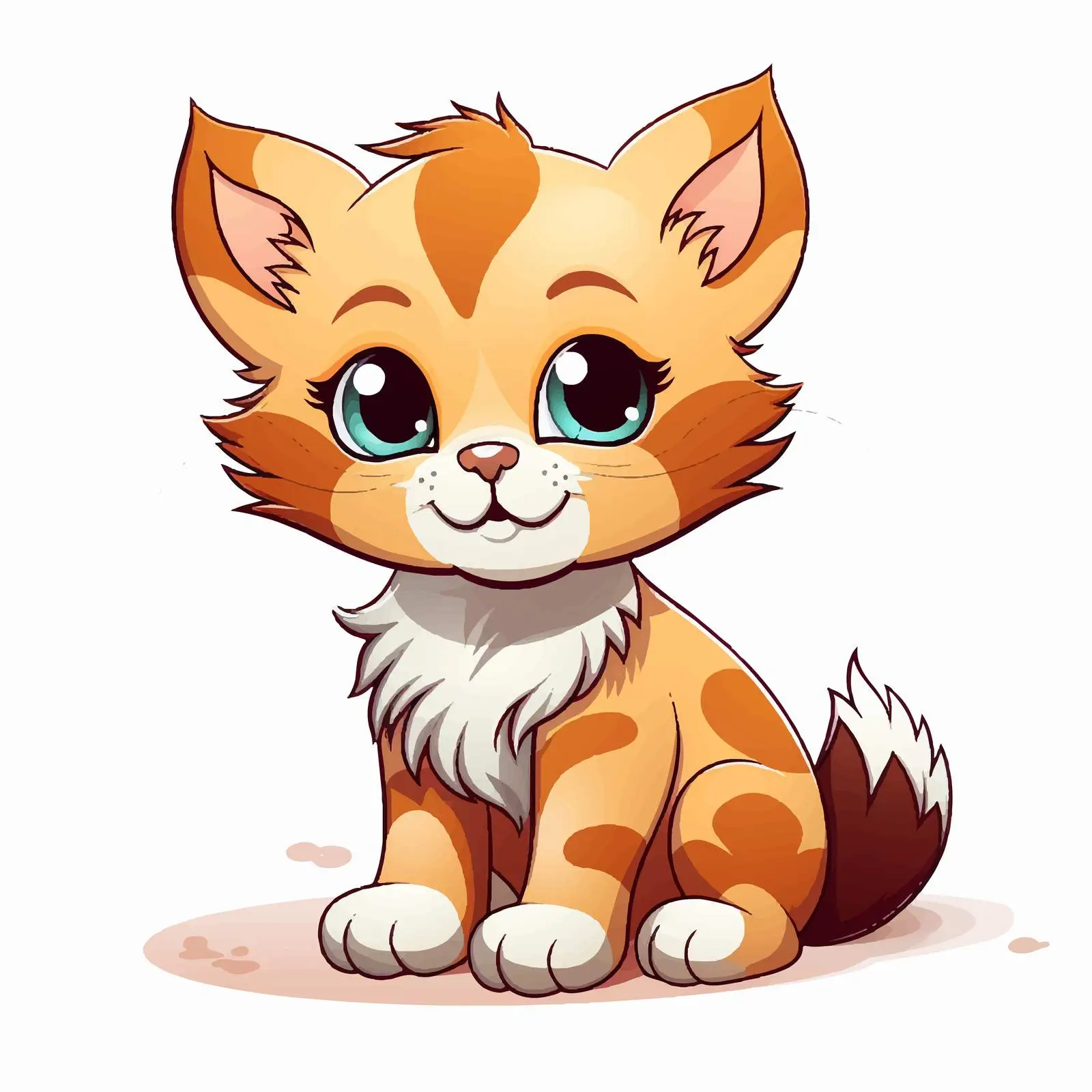 Colorful Outlined Kitten Vector Illustration — free download from Dotvec