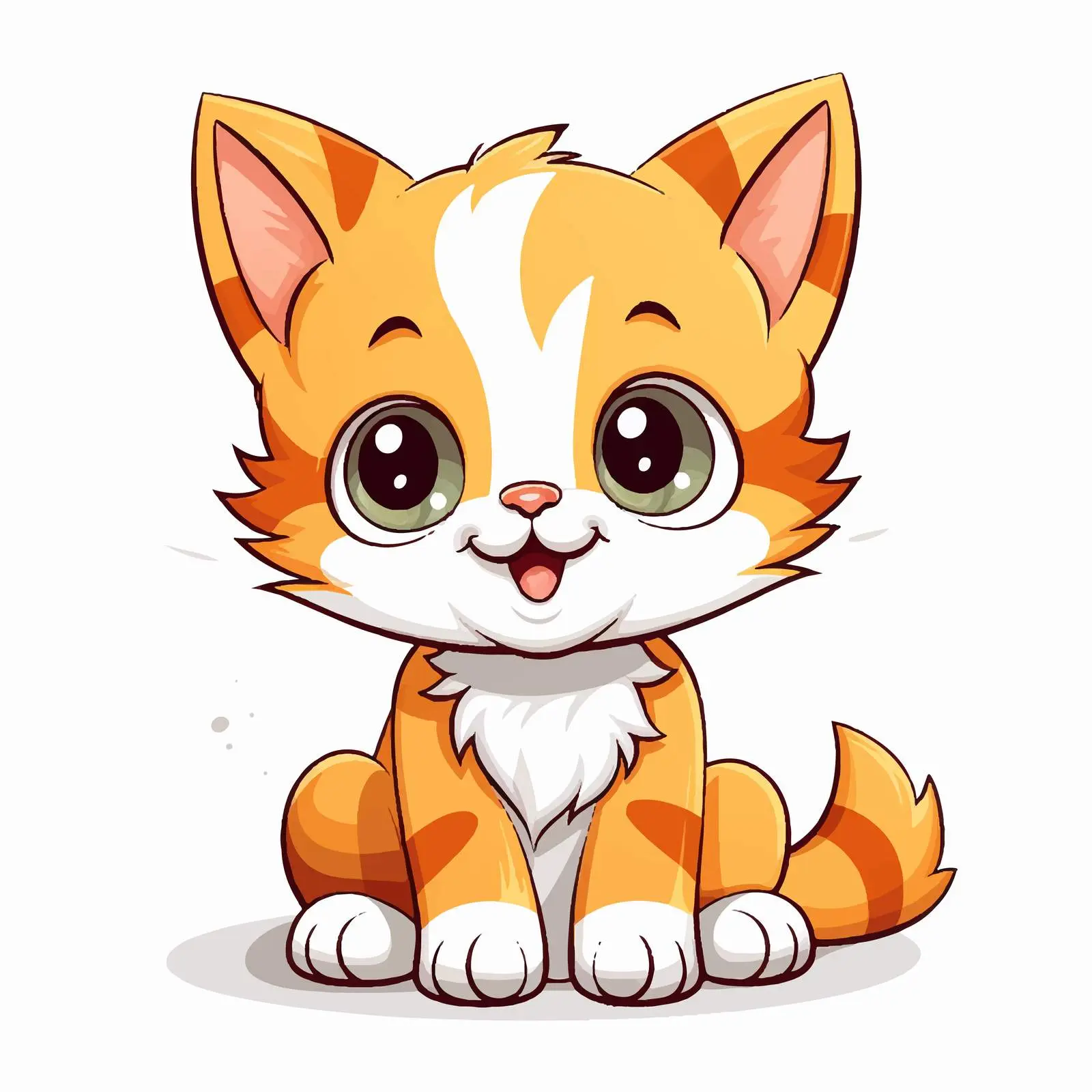 Colorful Outlined Kitten Vector Illustration — free download from Dotvec