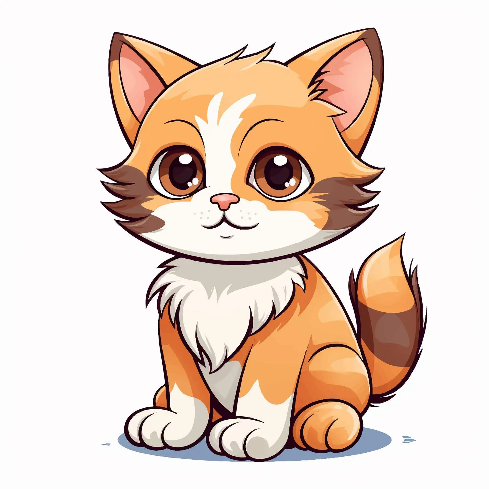 Colorful Outlined Kitten Vector Illustration — free download from Dotvec