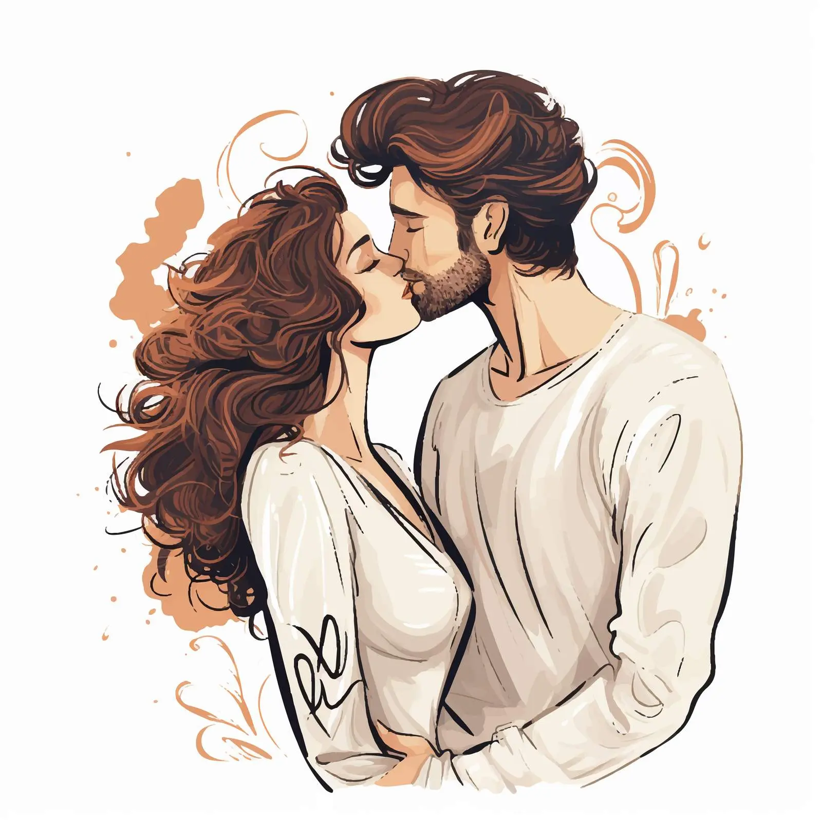 Passionate Love Kiss Vector Illustration — free download from Dotvec