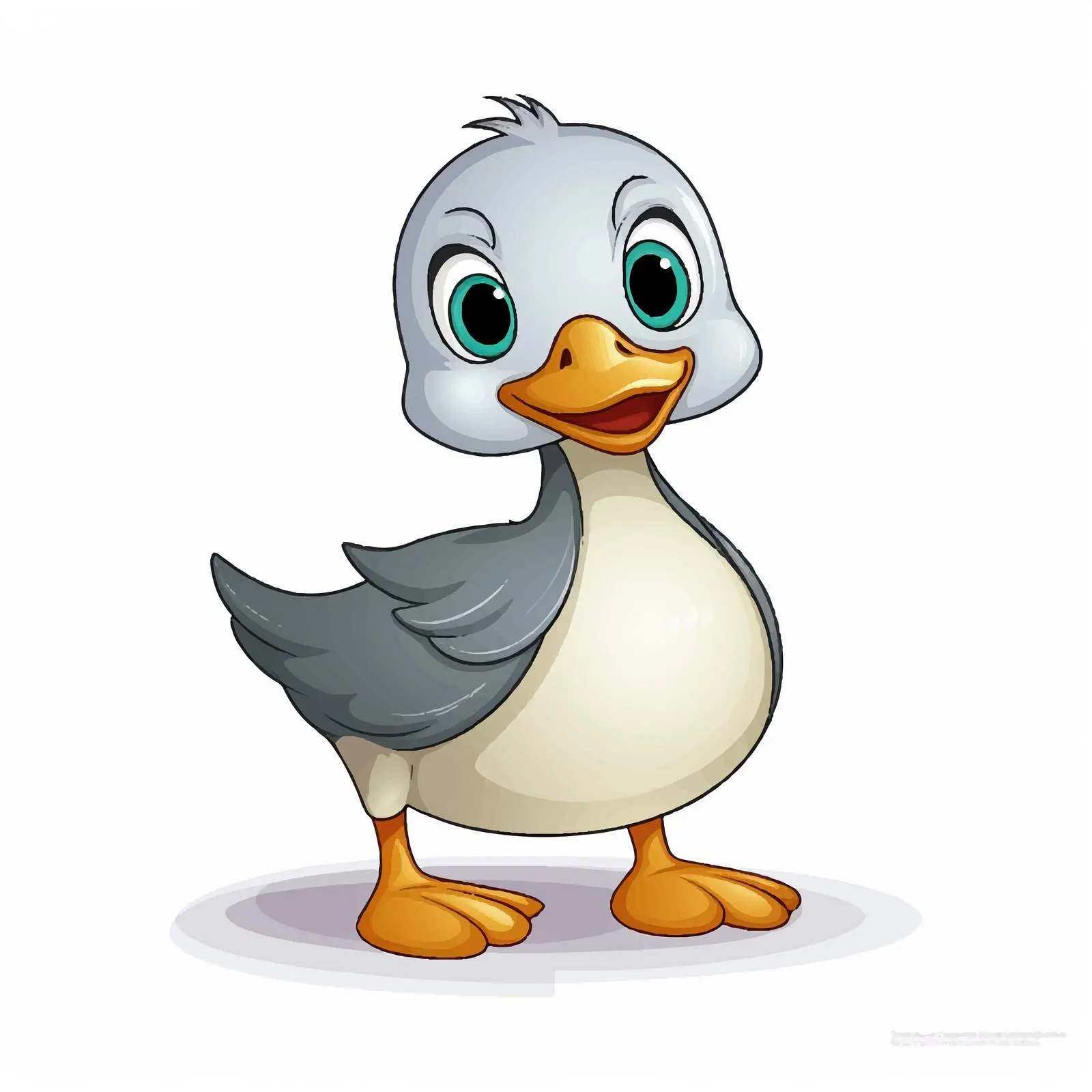 Cute Cartoon Duck Vector Illustration – free playful duck image from Dotvec
