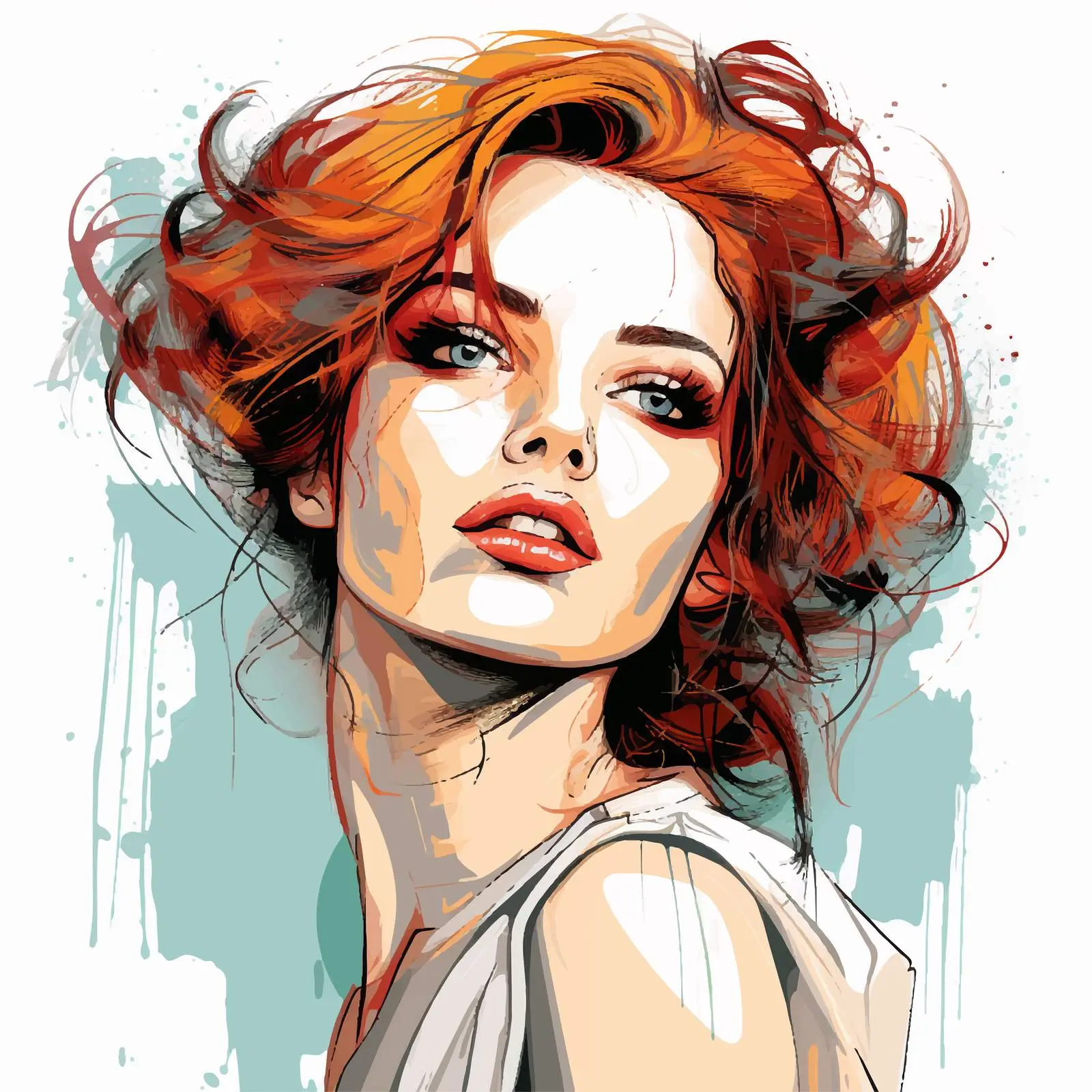 Colorful Sketch of a Girl Vector Illustration — free download from Dotvec