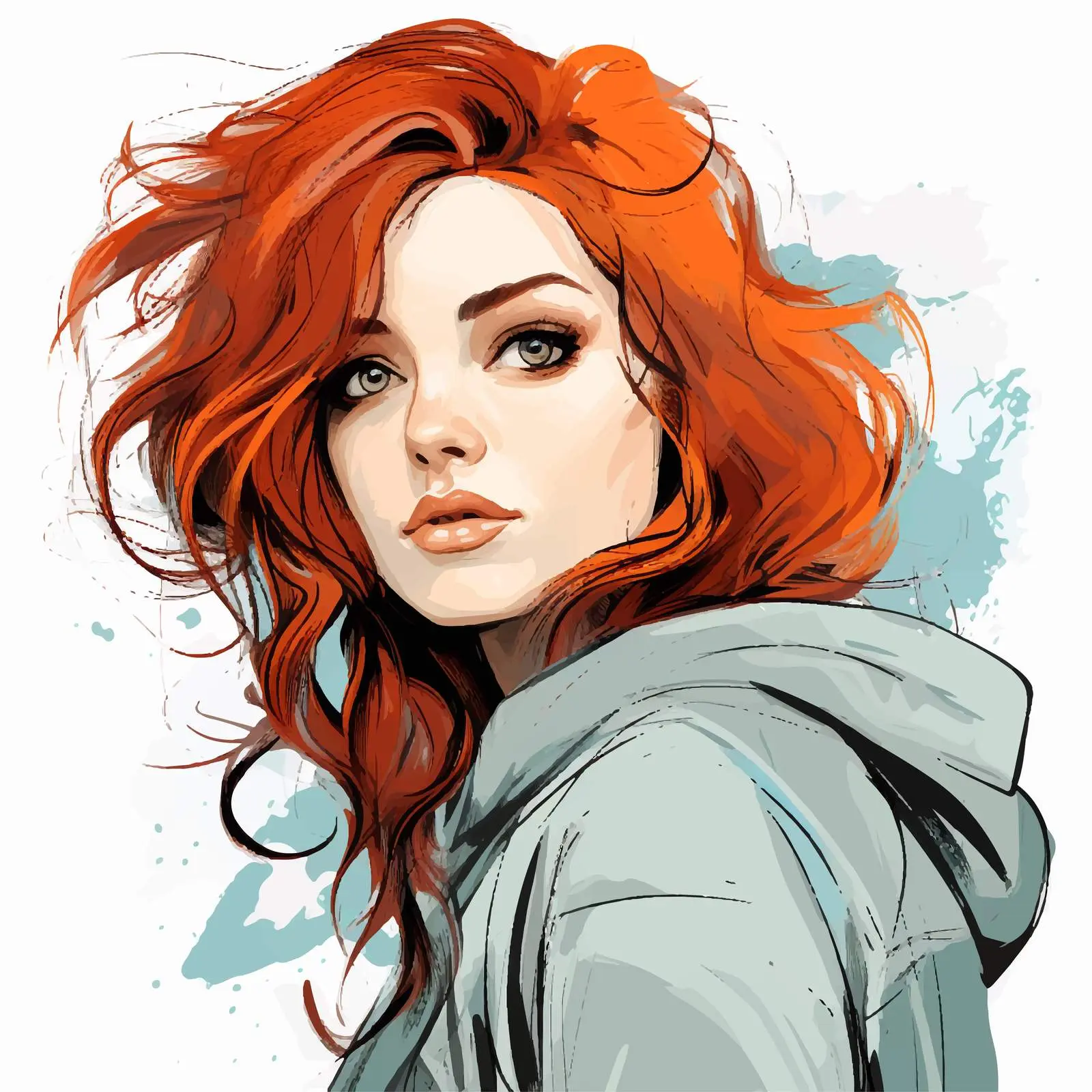 Sketch and Color Illustration of a Girl — free download from Dotvec