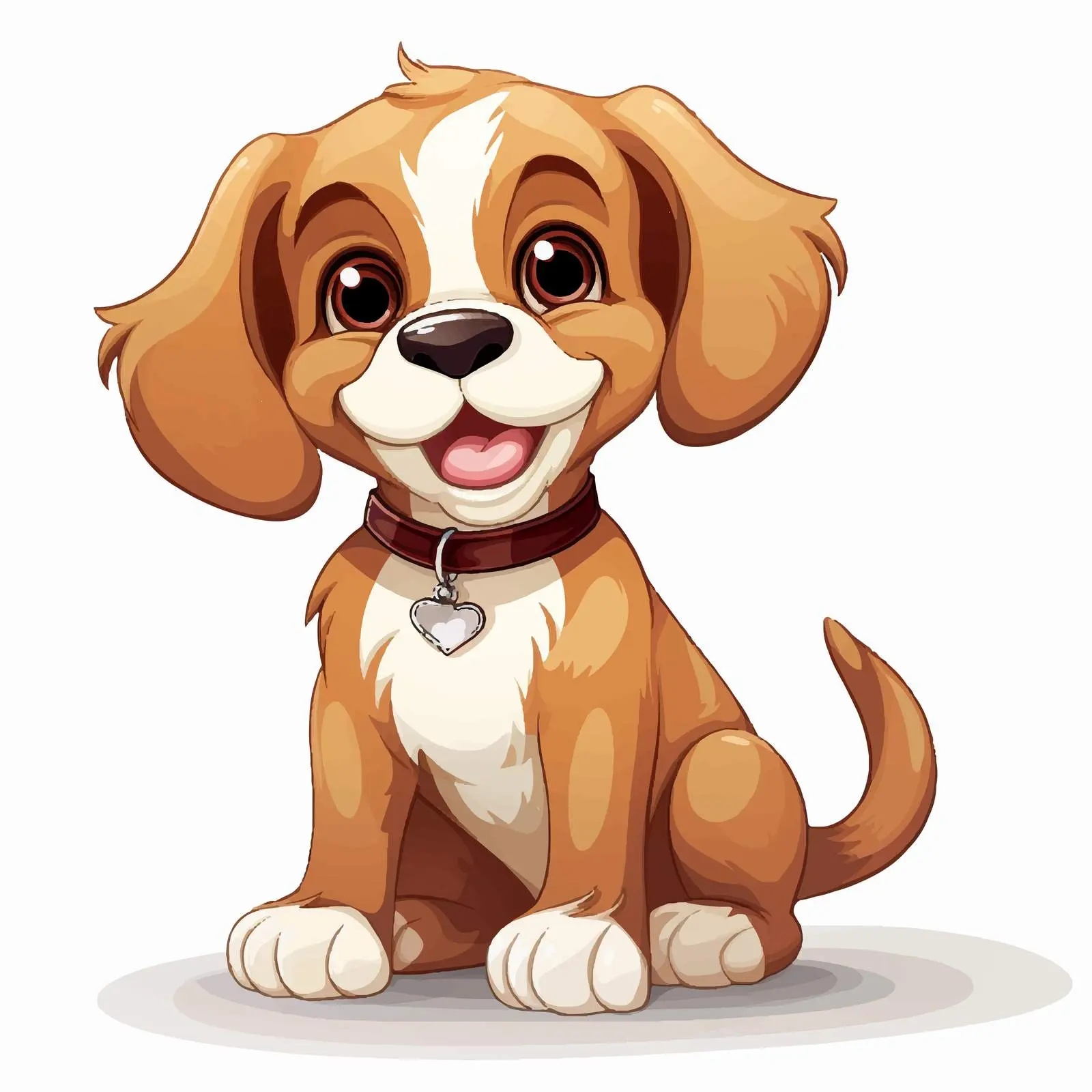 Happy Cartoon Puppy Vector Illustration — free download from Dotvec