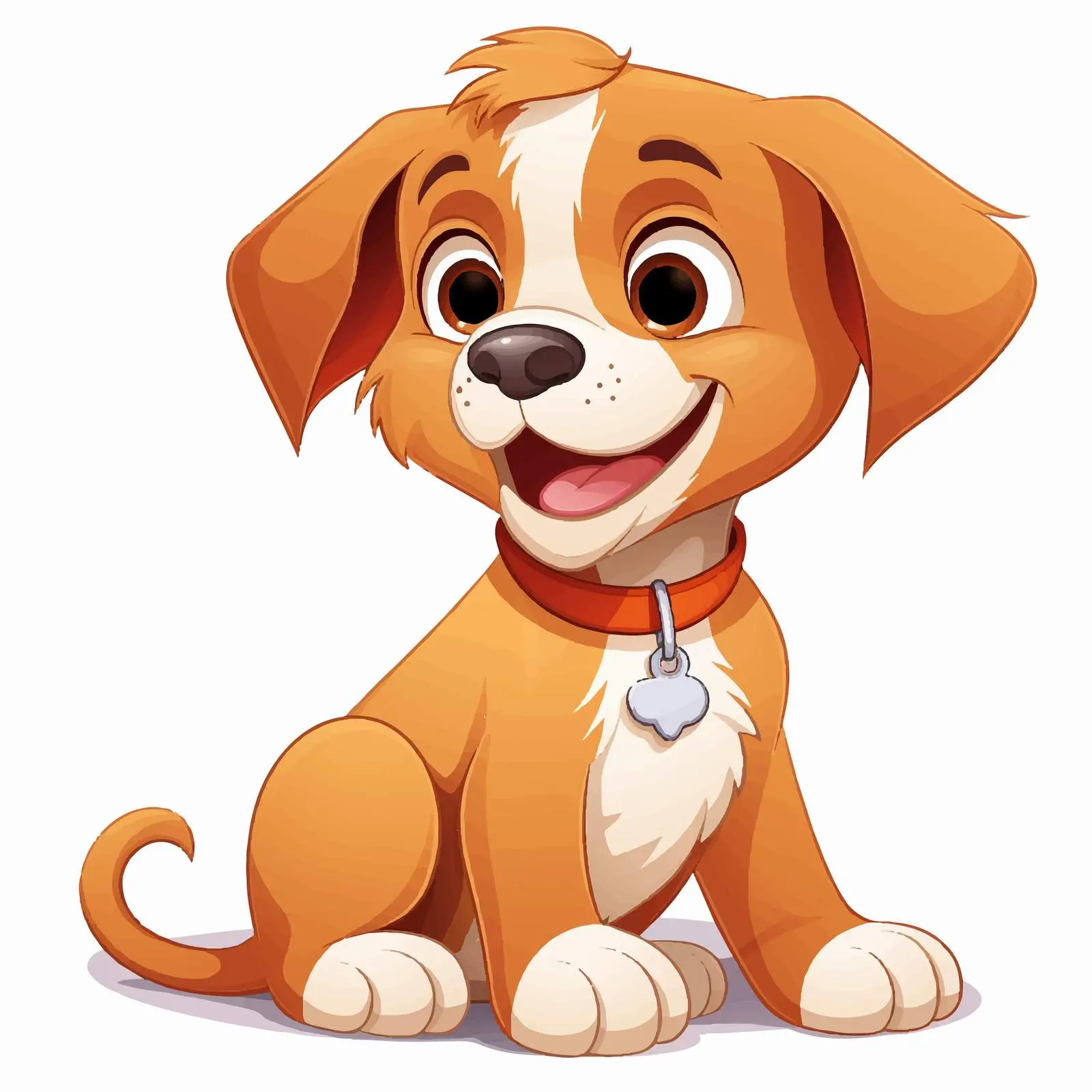 Happy Cartoon Puppy Vector Illustration — free download from Dotvec