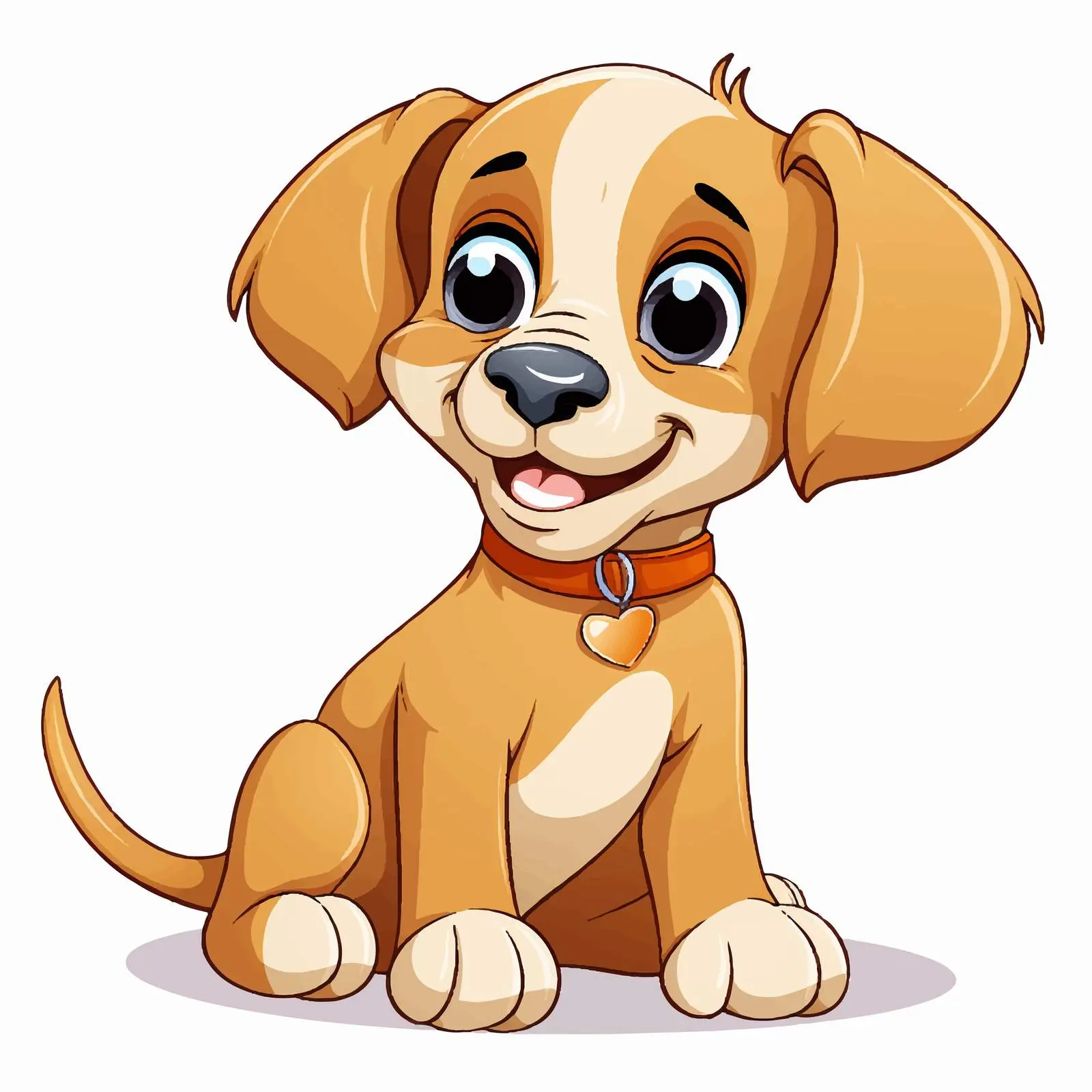 Happy Cartoon Puppy Vector Illustration — free download from Dotvec