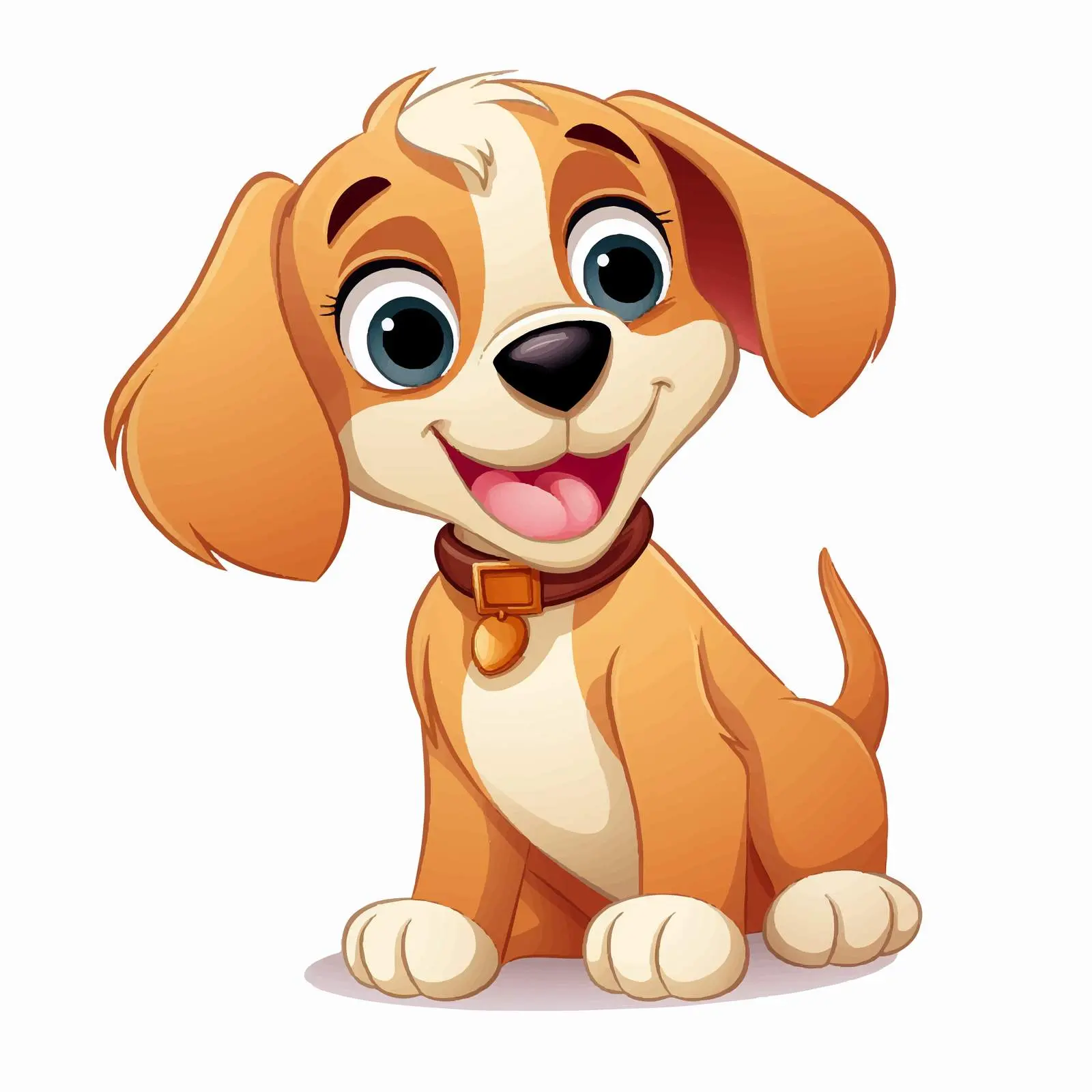 Happy Cartoon Puppy Vector Illustration — free download from Dotvec