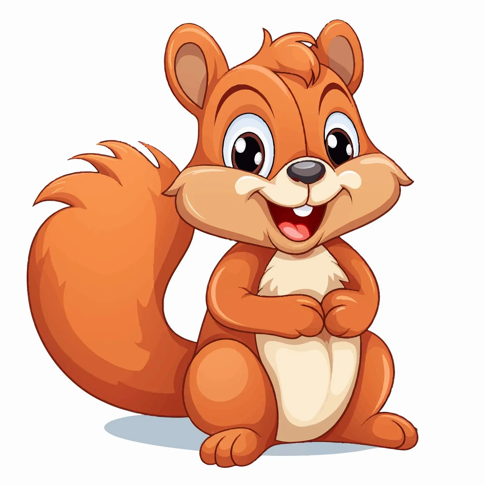 Happy Sitting Squirrel Vector Illustration — free download from Dotvec