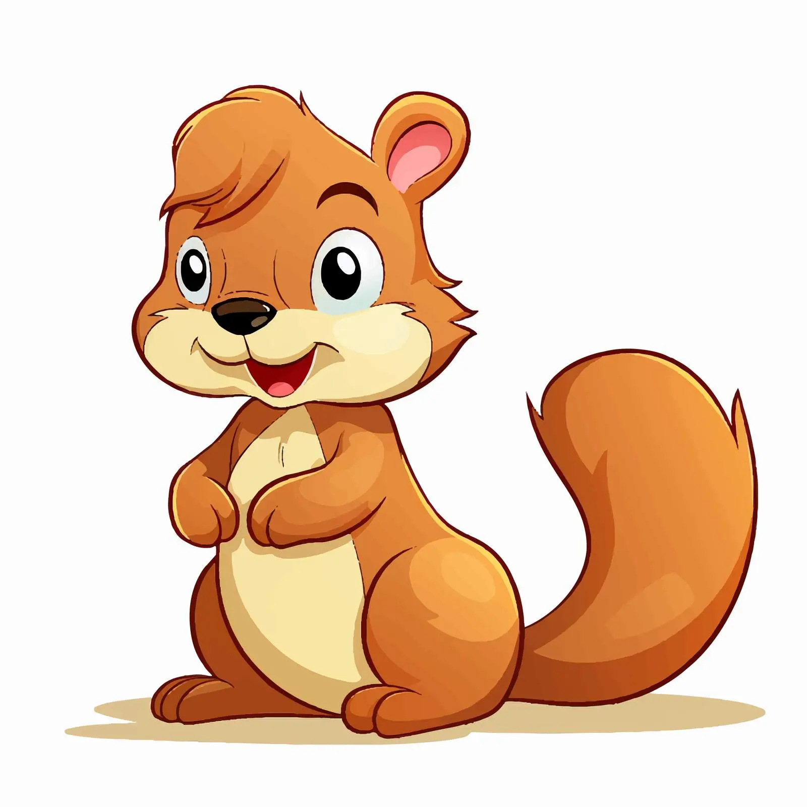 Happy Sitting Squirrel Vector Illustration — free download from Dotvec