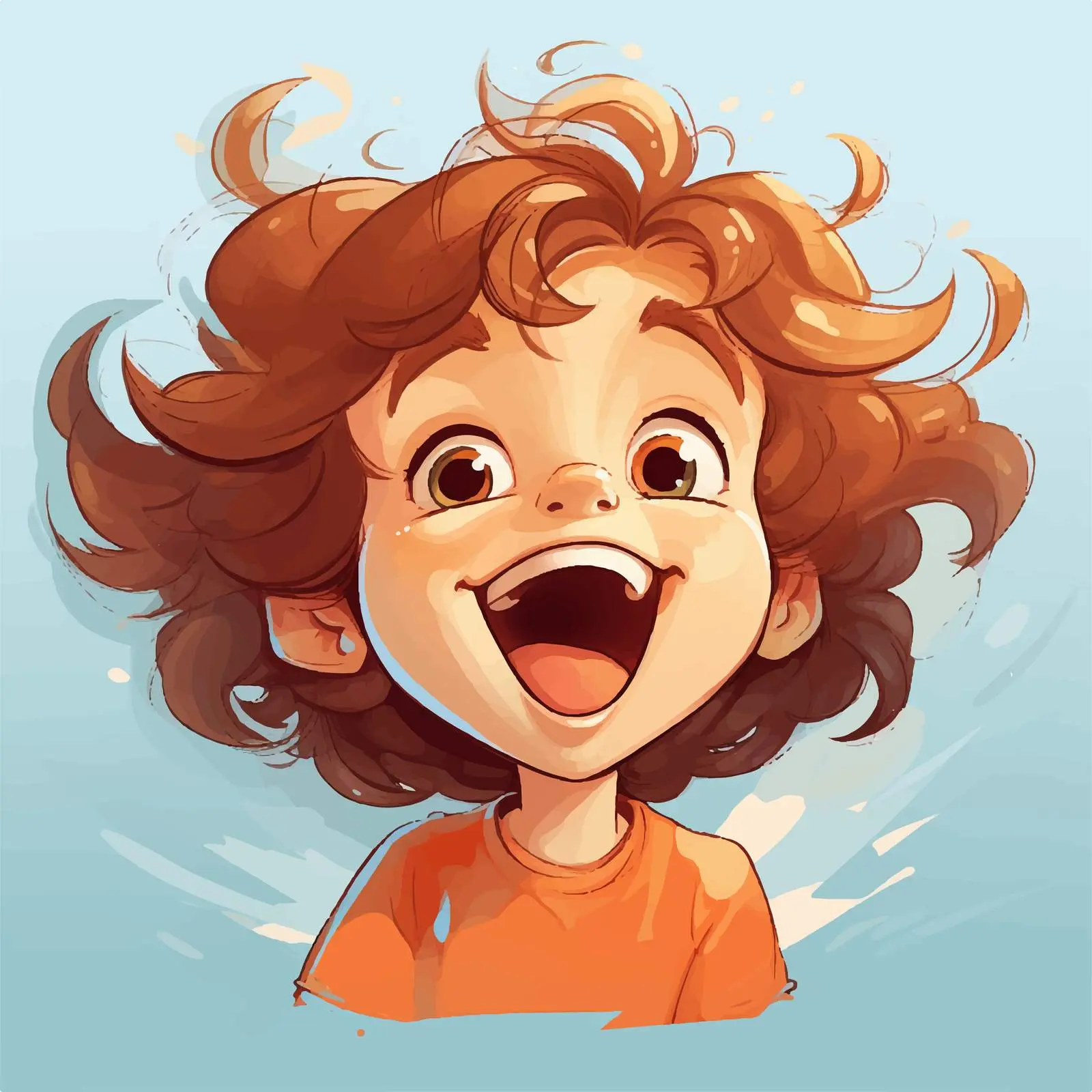 Happy Smiling Child Vector Illustration — free download from Dotvec