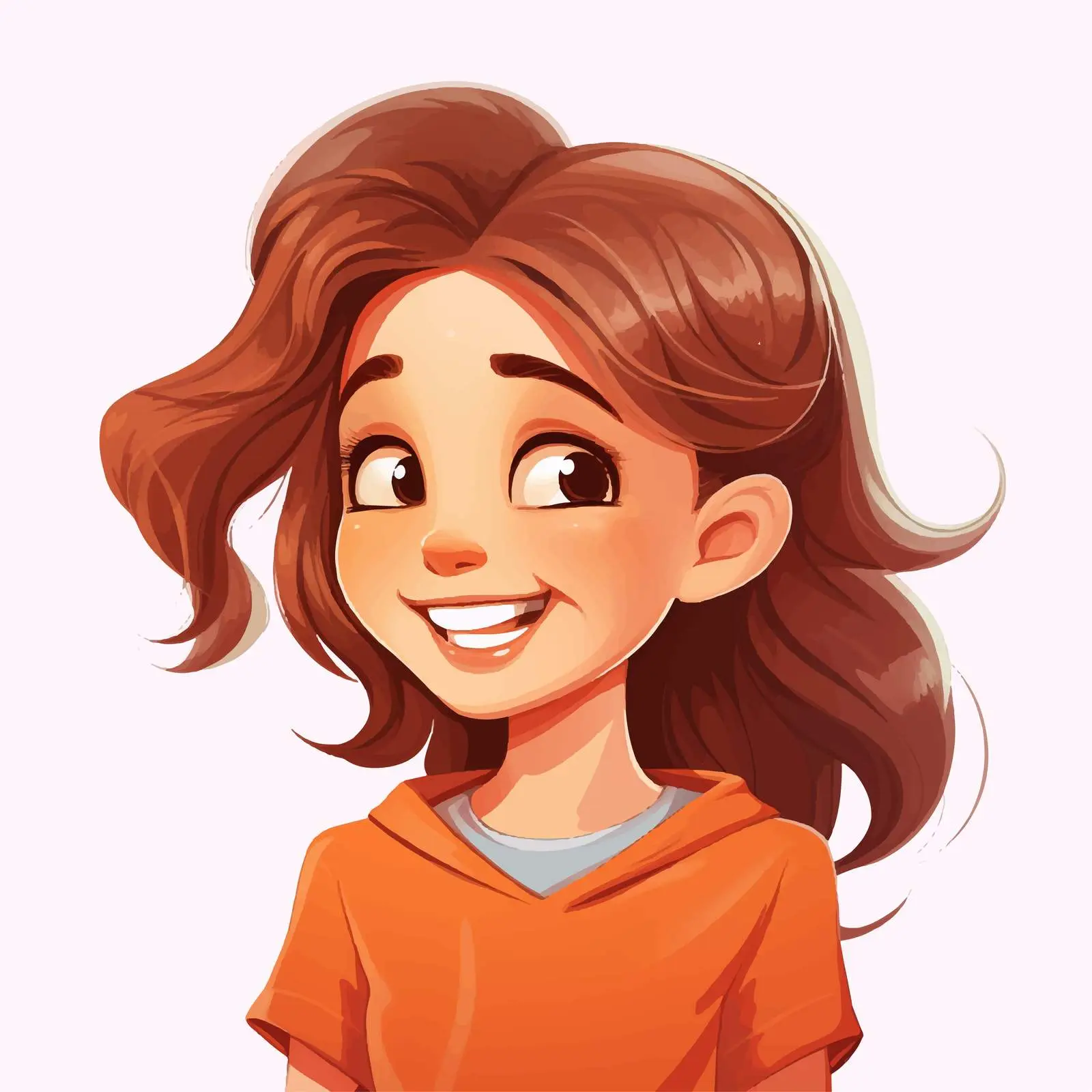 Happy Young Girl Smiling Vector Illustration — free download from Dotvec