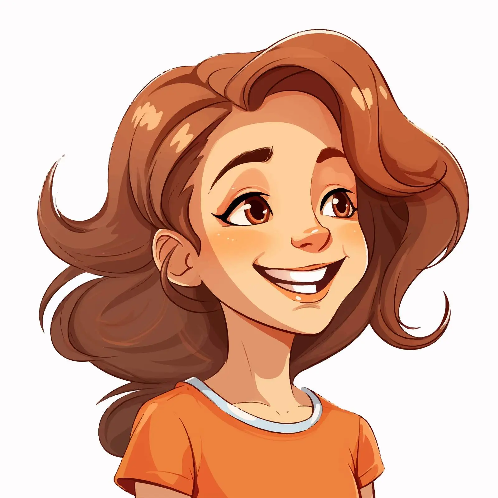 Happy Young Girl Smiling Vector Illustration — free download from Dotvec