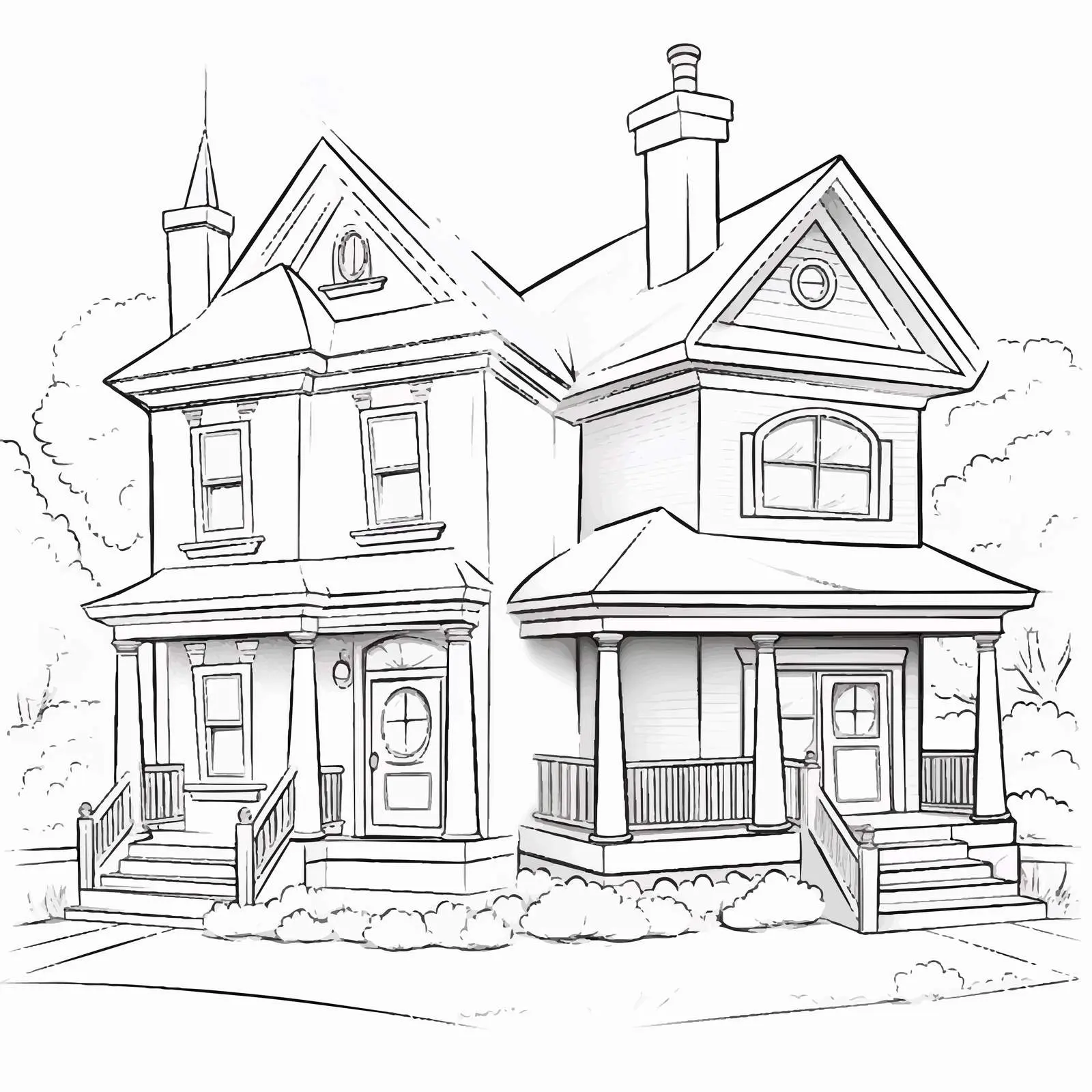 House Coloring Before and After Vector Illustration — free download from Dotvec