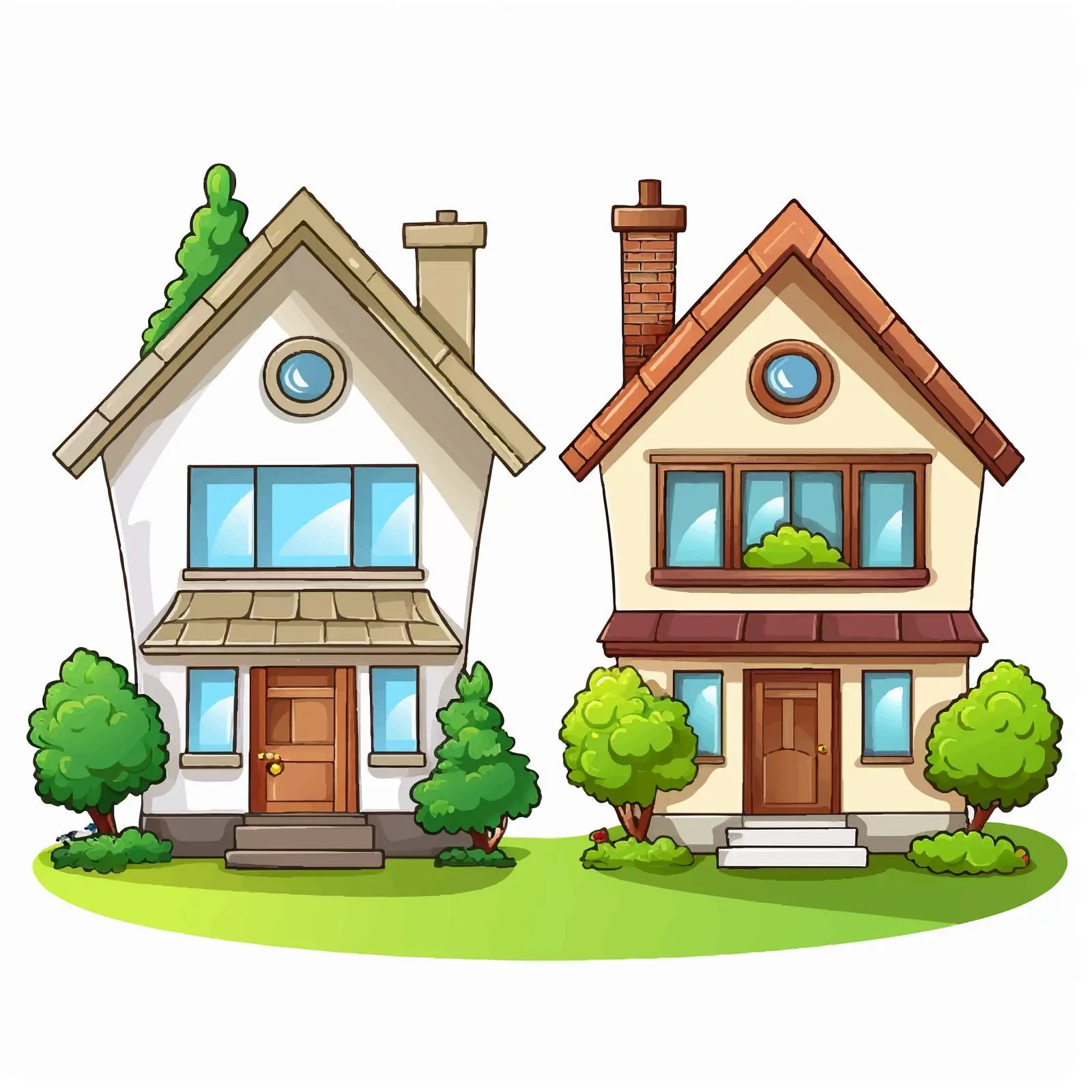 House Coloring Vector Illustration Before and After – free vector creativity image from Dotvec