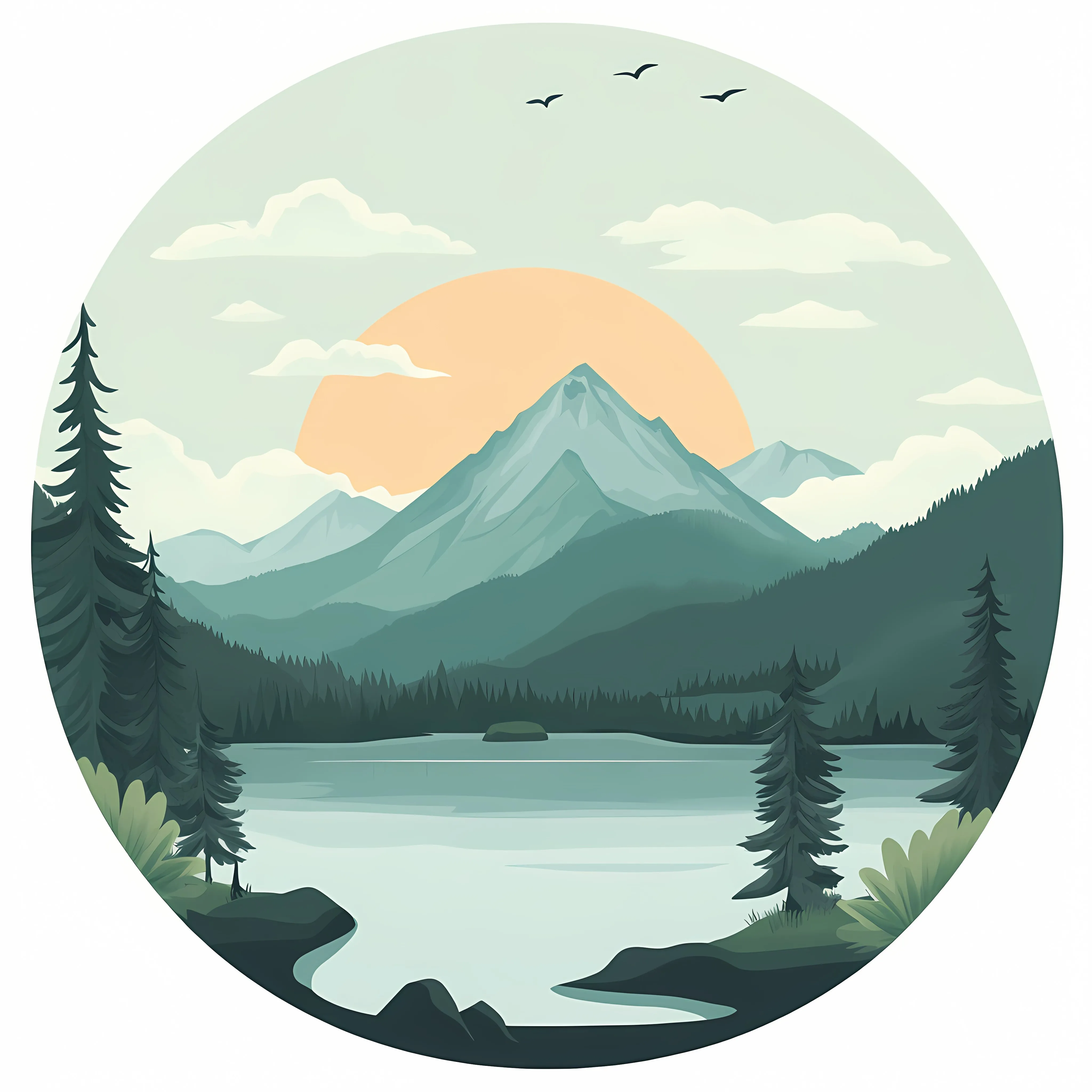 Mountain Landscape Vector Illustration — free download from Dotvec