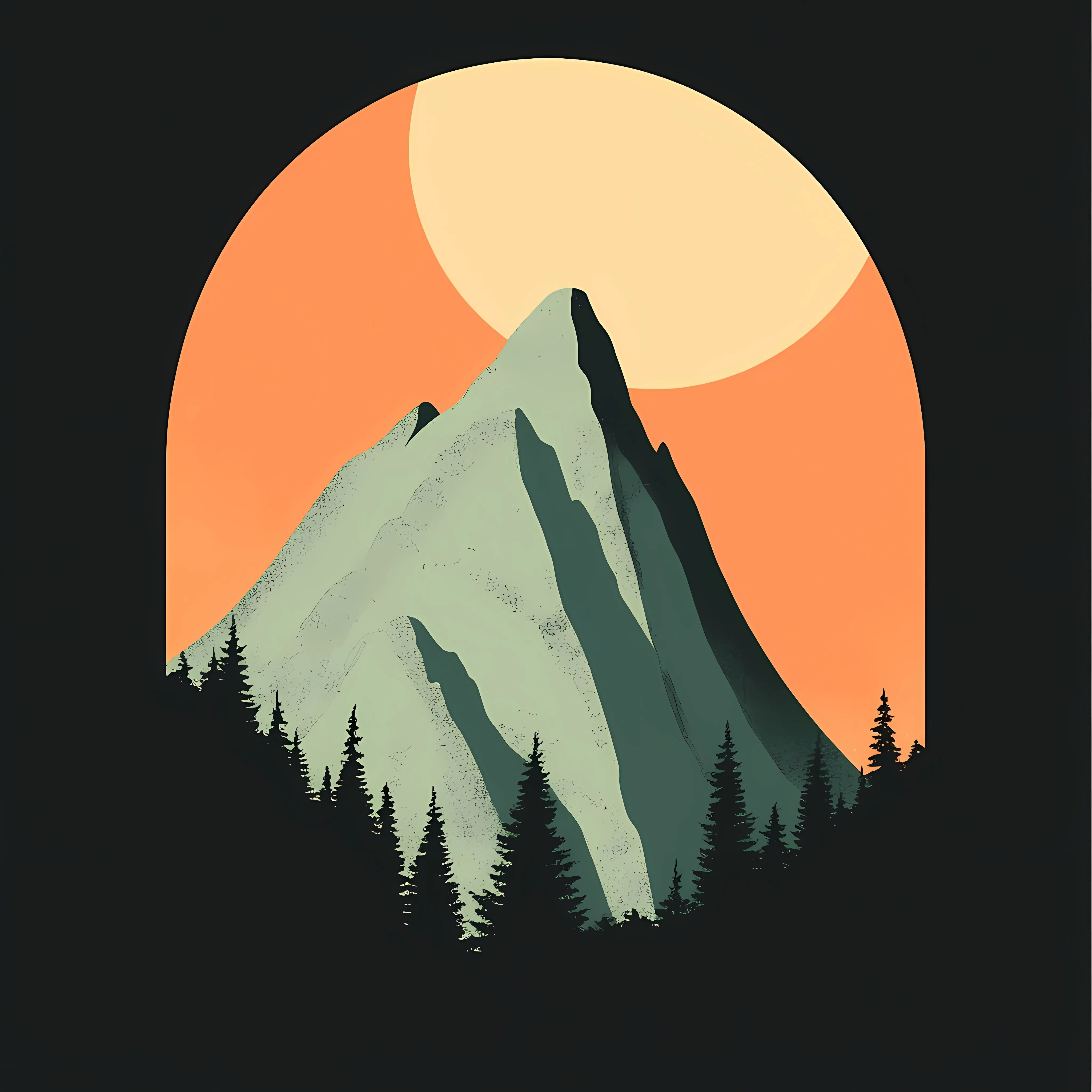 Flat Vector Mountain Landscape Illustration — free download from Dotvec