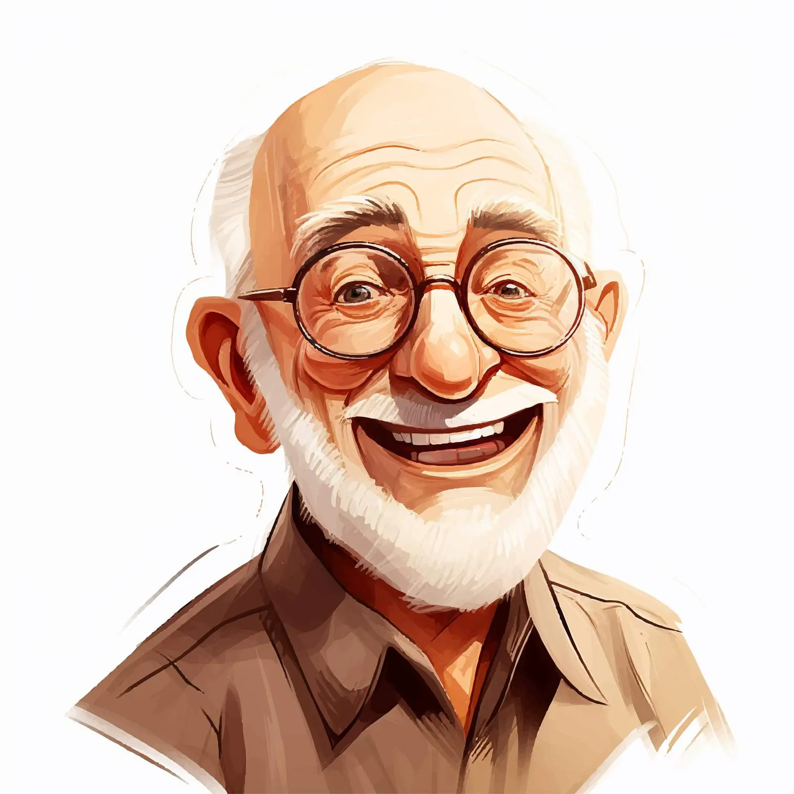 Smiling Elderly Man Vector Illustration – free old man image from Dotvec