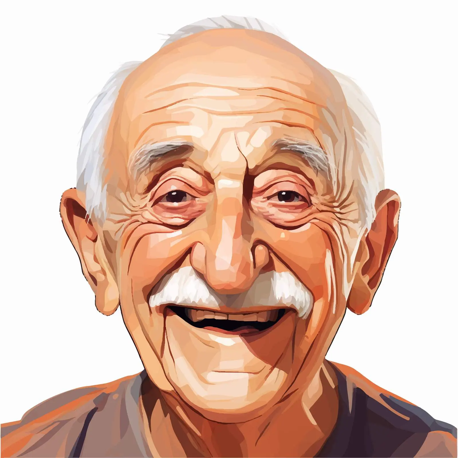 Smiling Elderly Man Vector Illustration — free download from Dotvec
