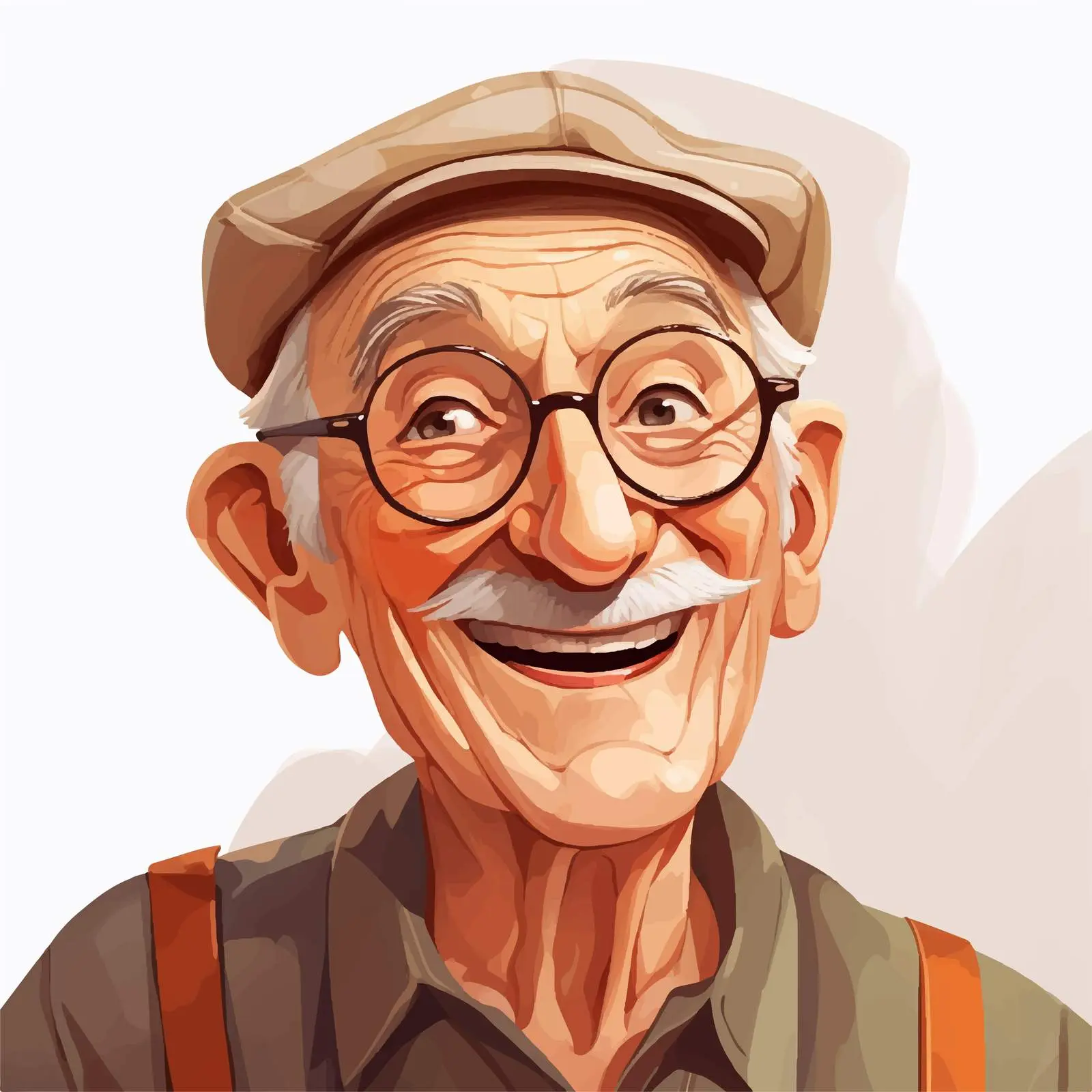 Smiling Elderly Man Vector Illustration — free download from Dotvec