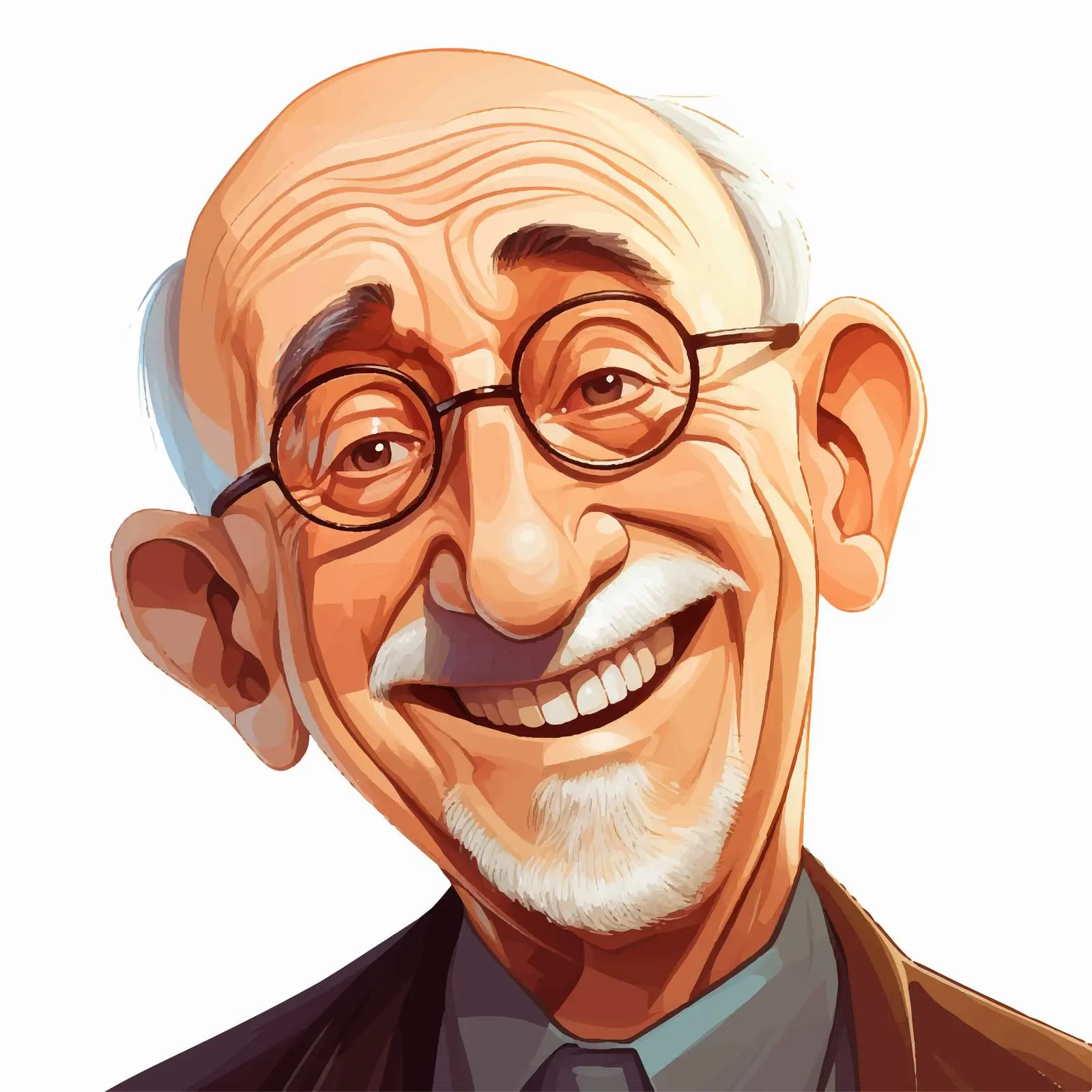 Smiling Elderly Man Vector Illustration — free download from Dotvec