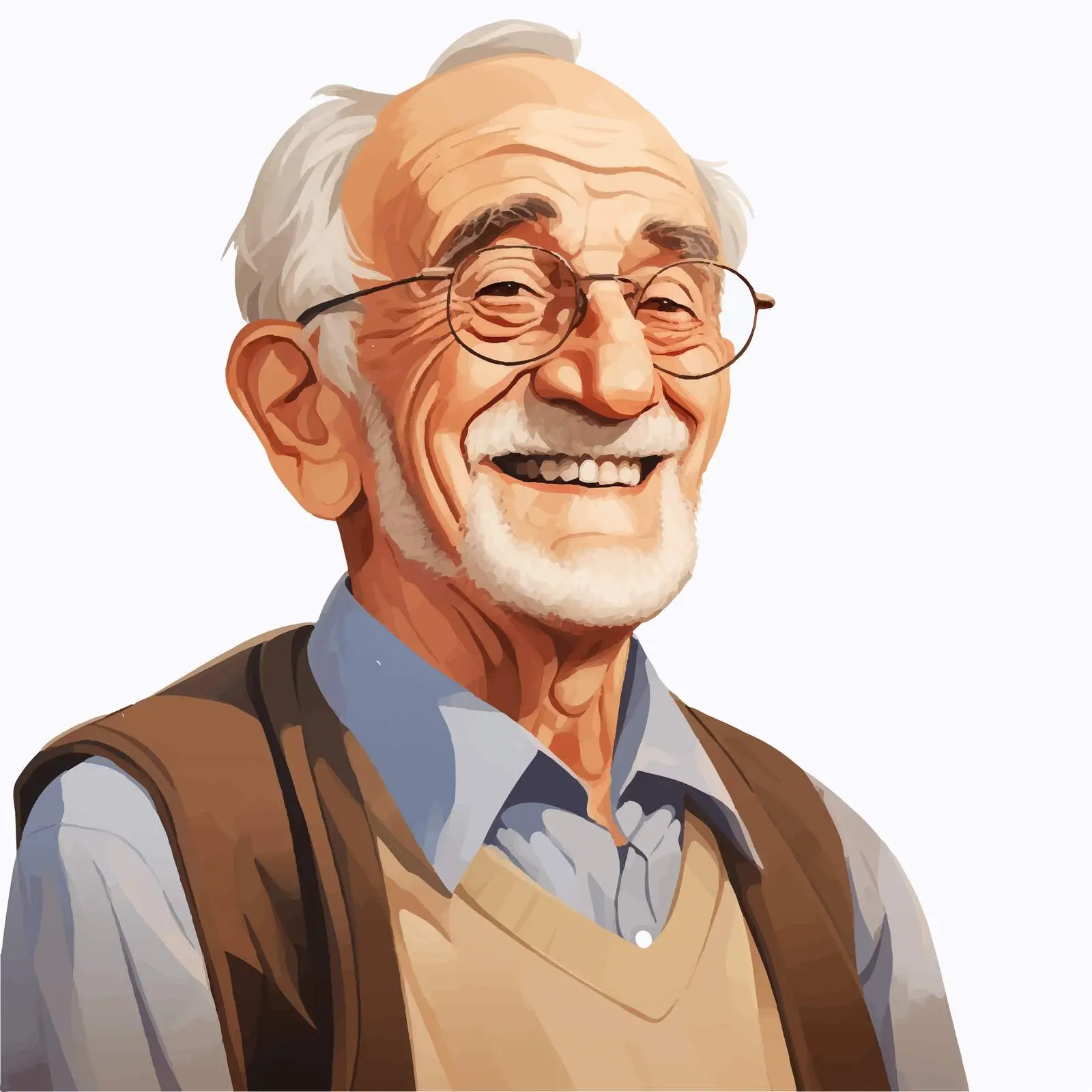 Smiling Senior Man Vector Illustration — free download from Dotvec