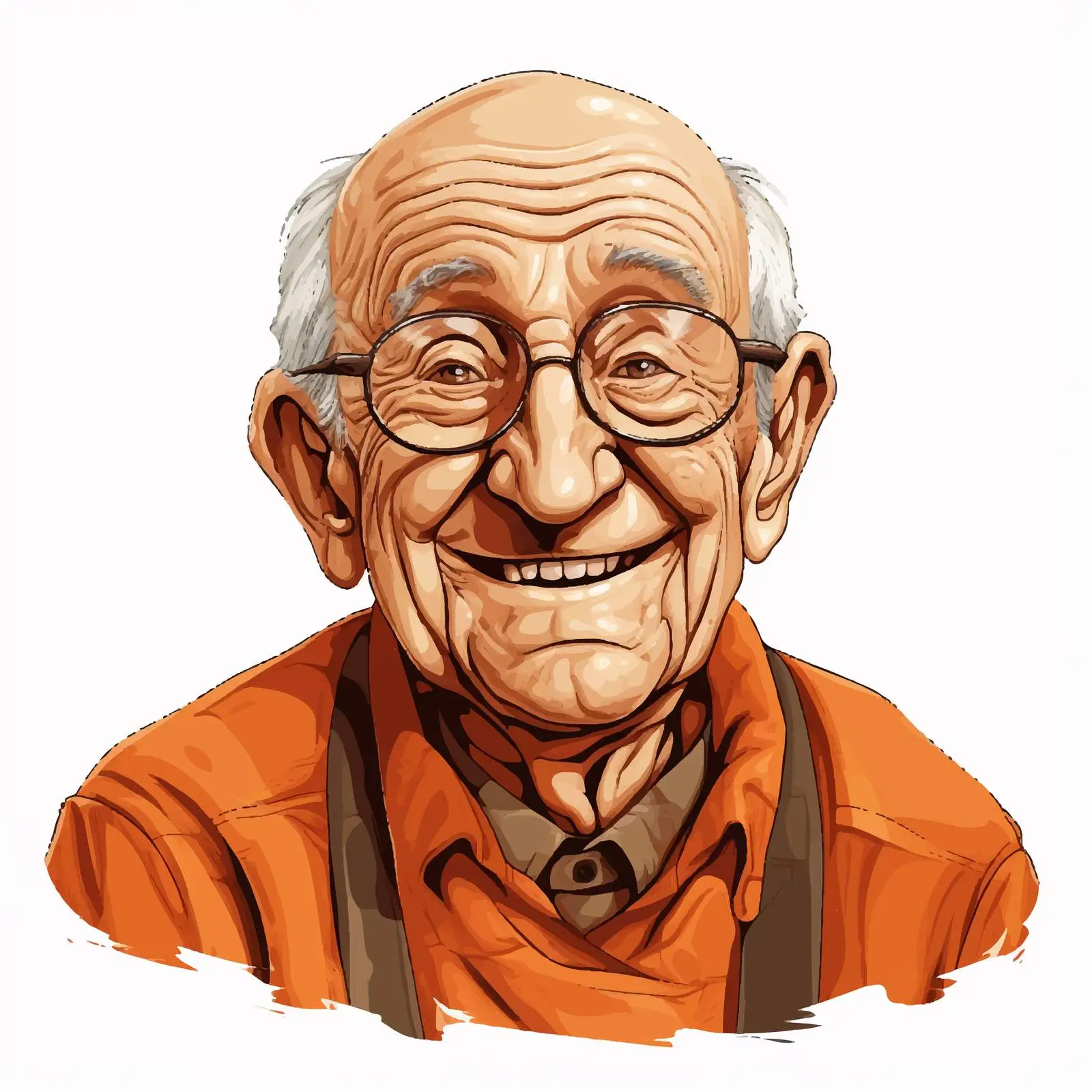 Smiling Senior Man Vector Illustration — free download from Dotvec