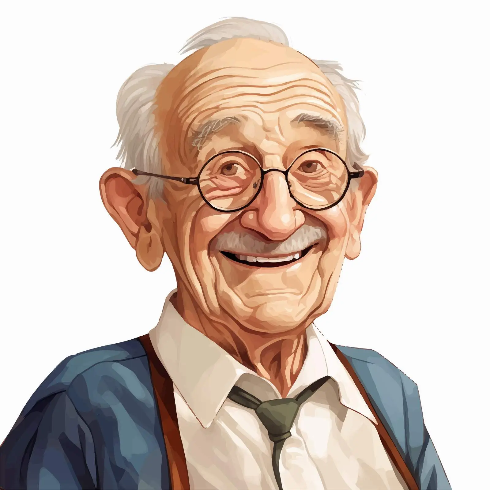 Smiling Senior Man Vector Illustration — free download from Dotvec