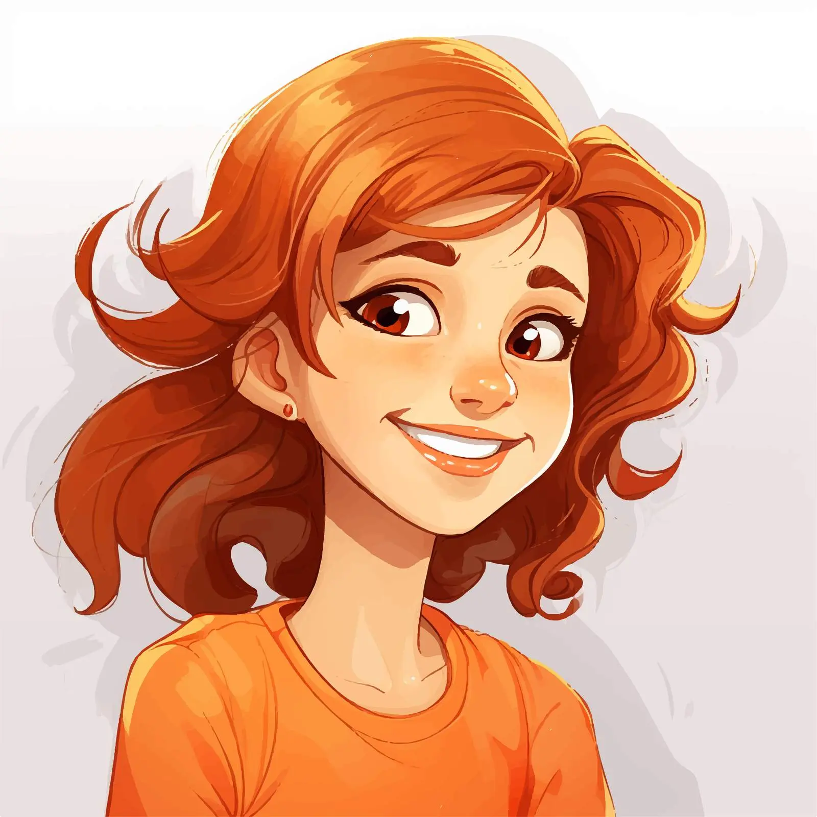 Smiling Young Girl Vector Illustration — free download from Dotvec
