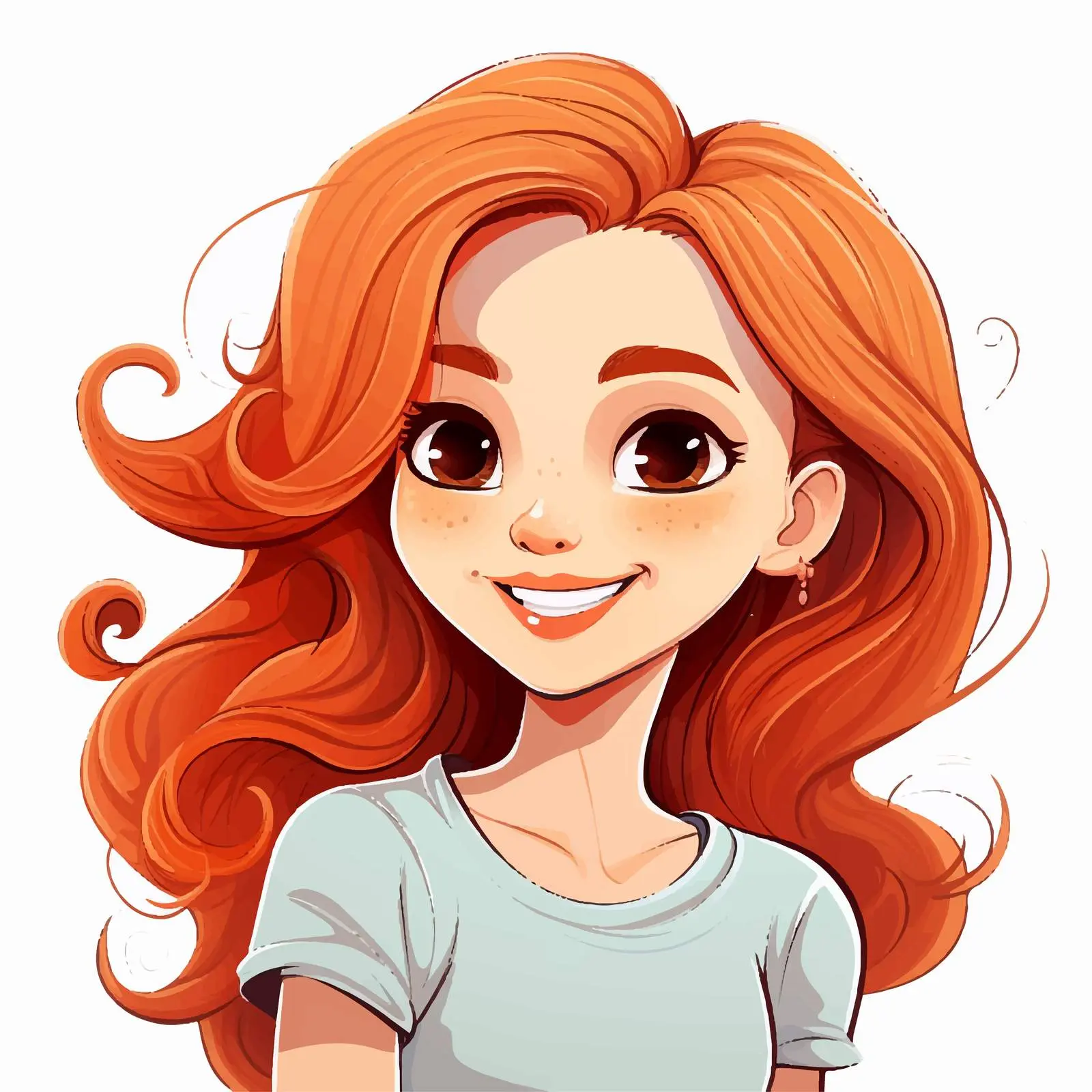 Smiling Young Girl Vector Illustration — free download from Dotvec