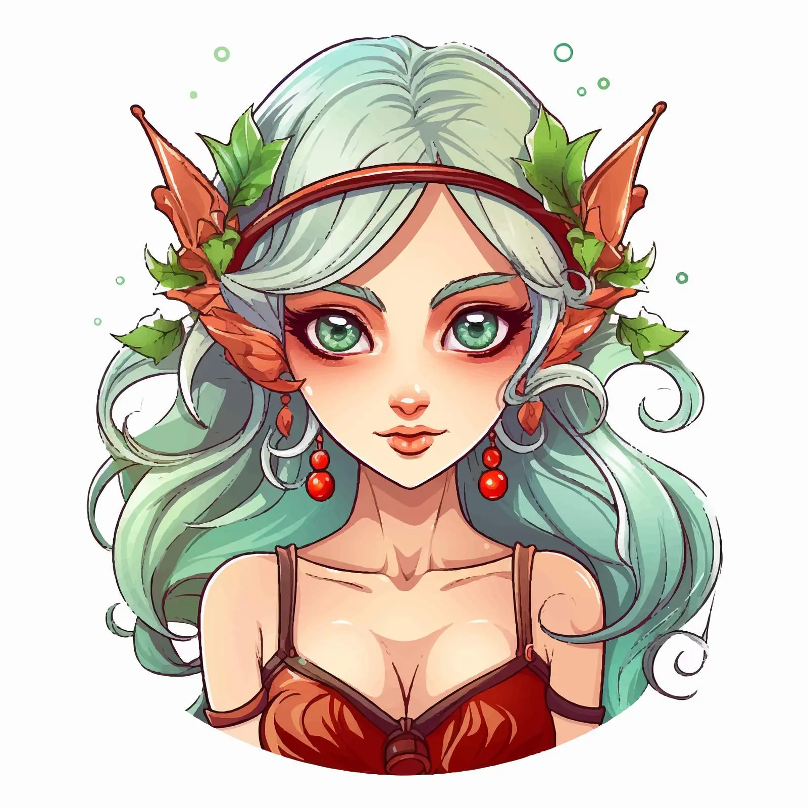 Colorful Elf Girl Vector Illustration — free download from Dotvec