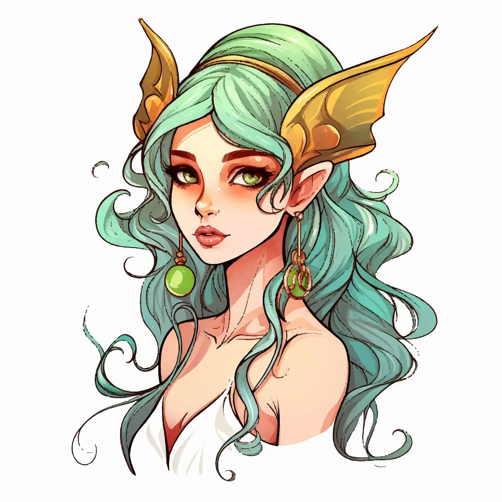 Colorful Elf Girl Vector Illustration — free download from Dotvec
